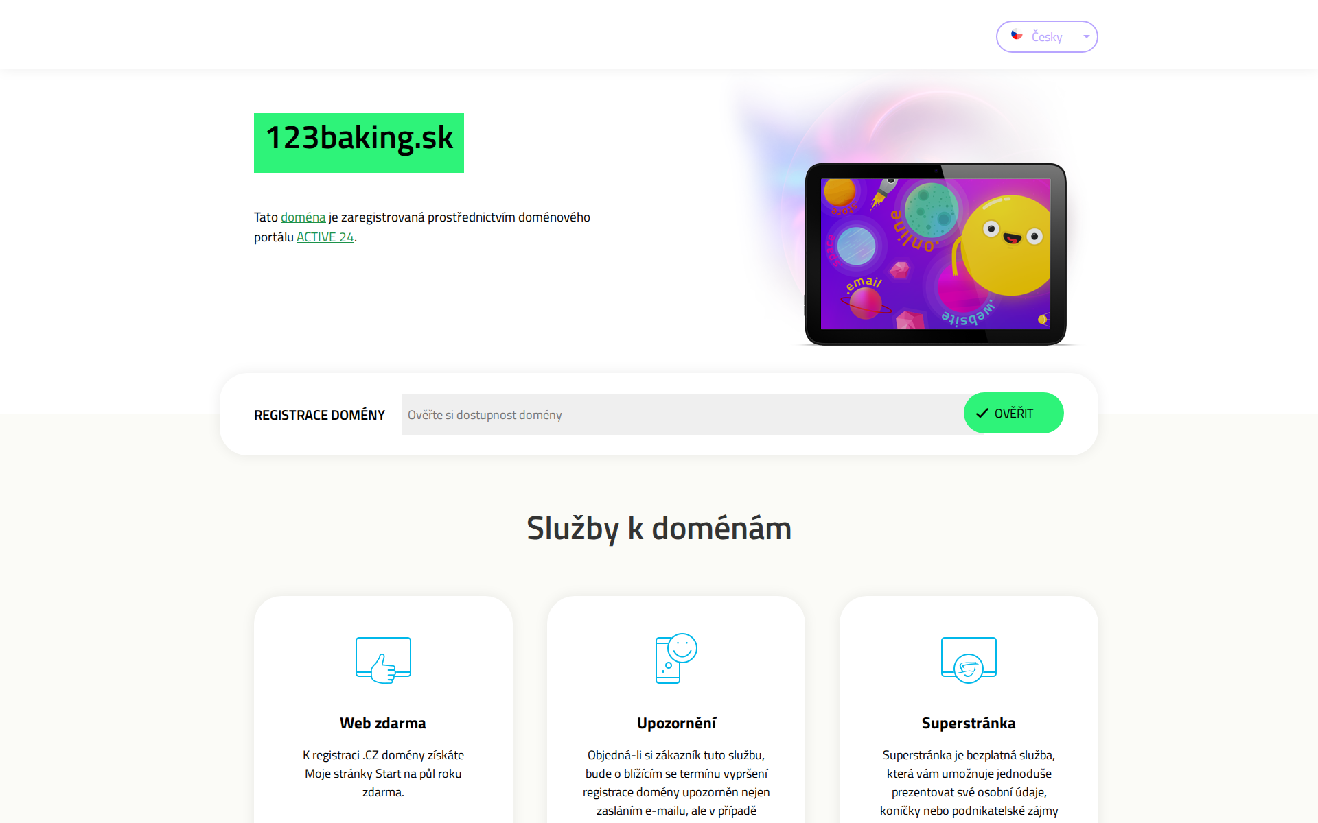 Náhľad webu 123baking.sk