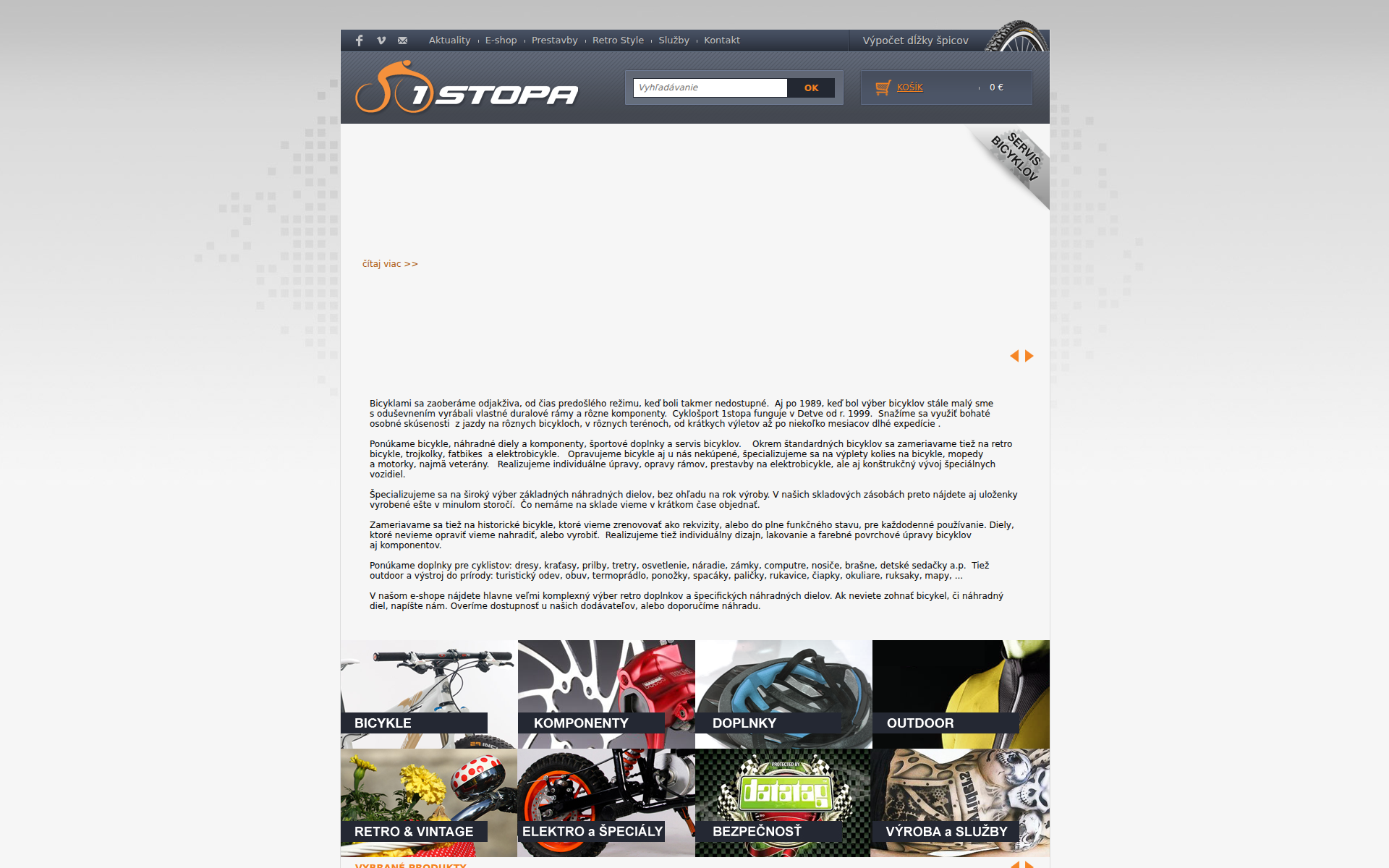 Náhľad webu 1stopa.sk