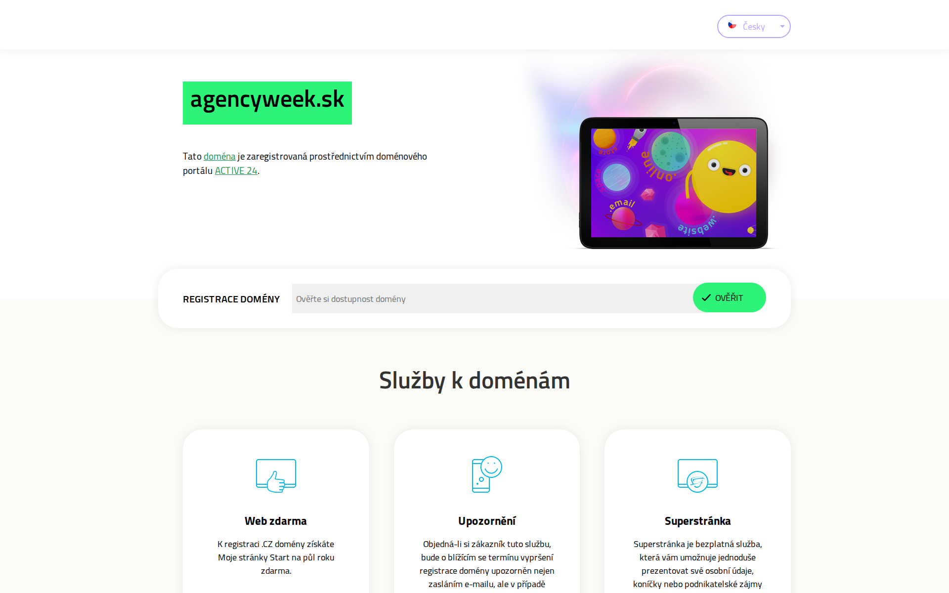 Náhľad webu agencyweek.sk