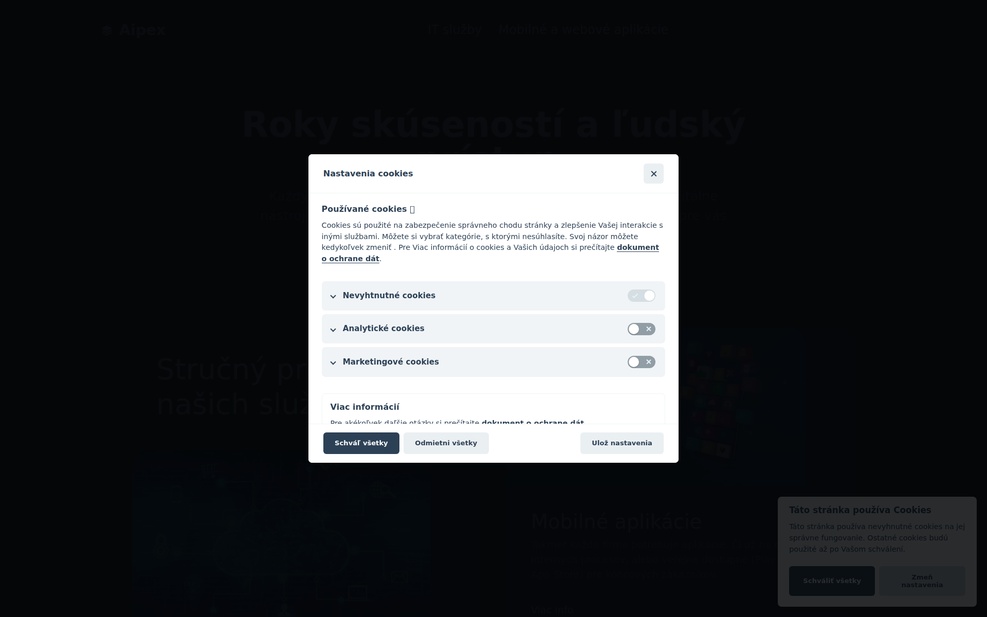 Náhľad webu aipex.sk