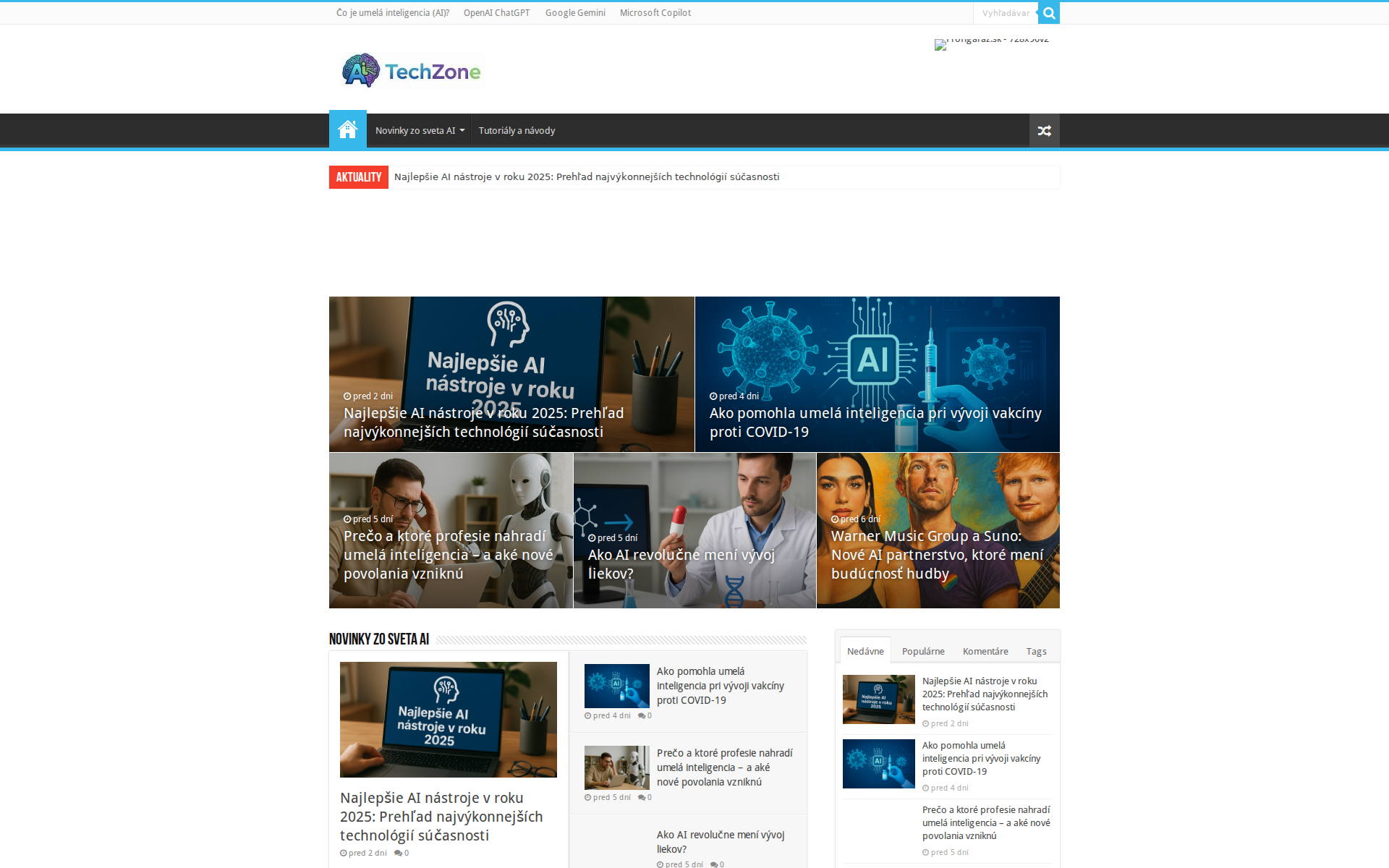 Náhľad webu aitechzone.sk