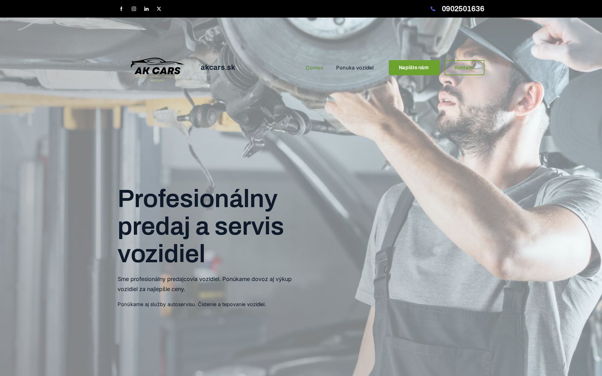 Náhľad webu akcars.sk