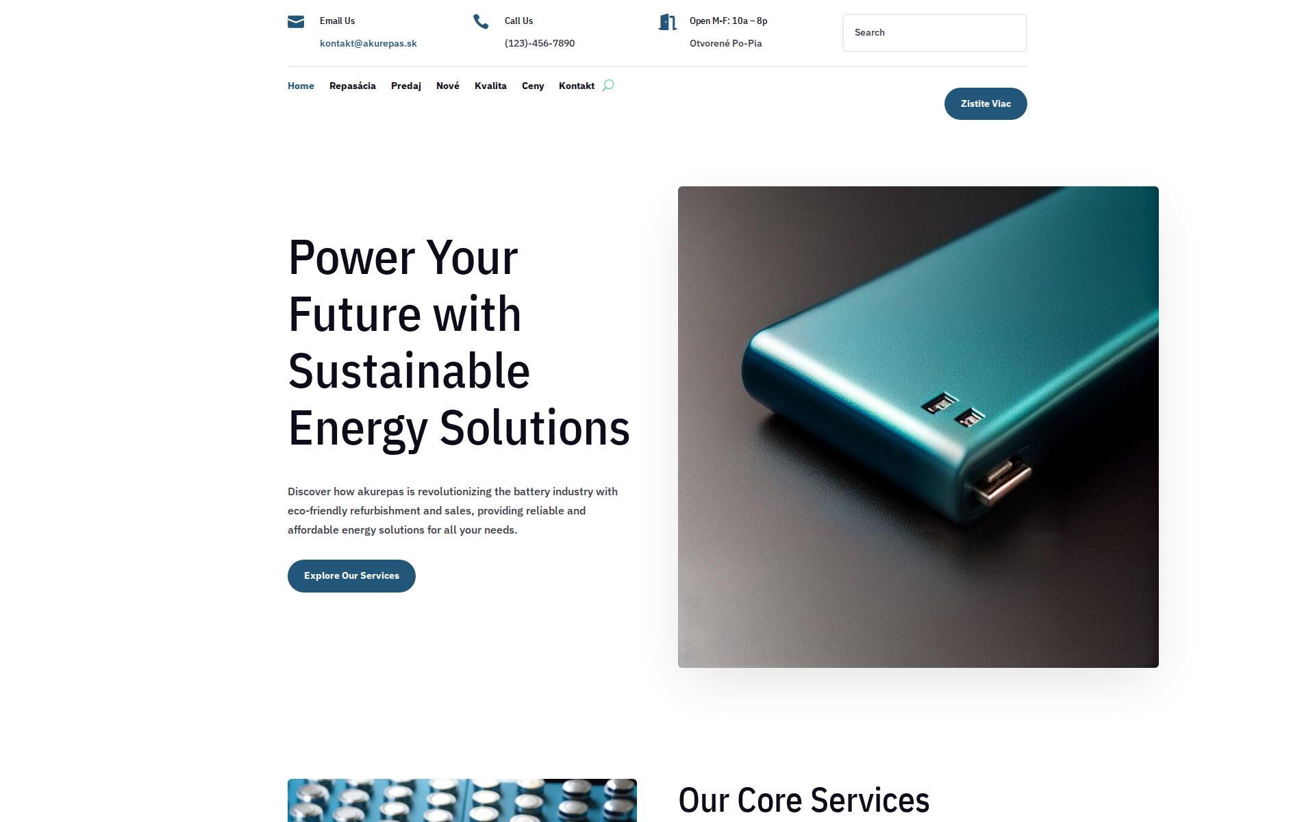 Náhľad webu akurepas.sk