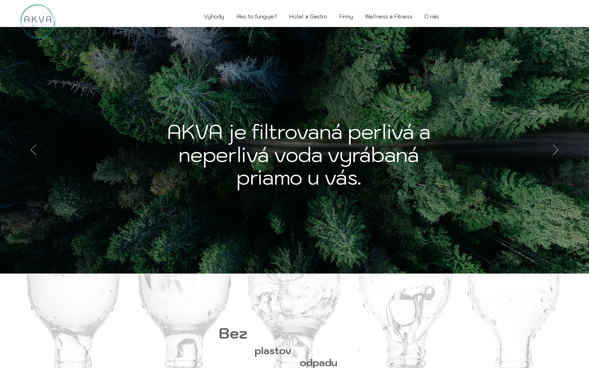 Náhľad webu akvawater.sk