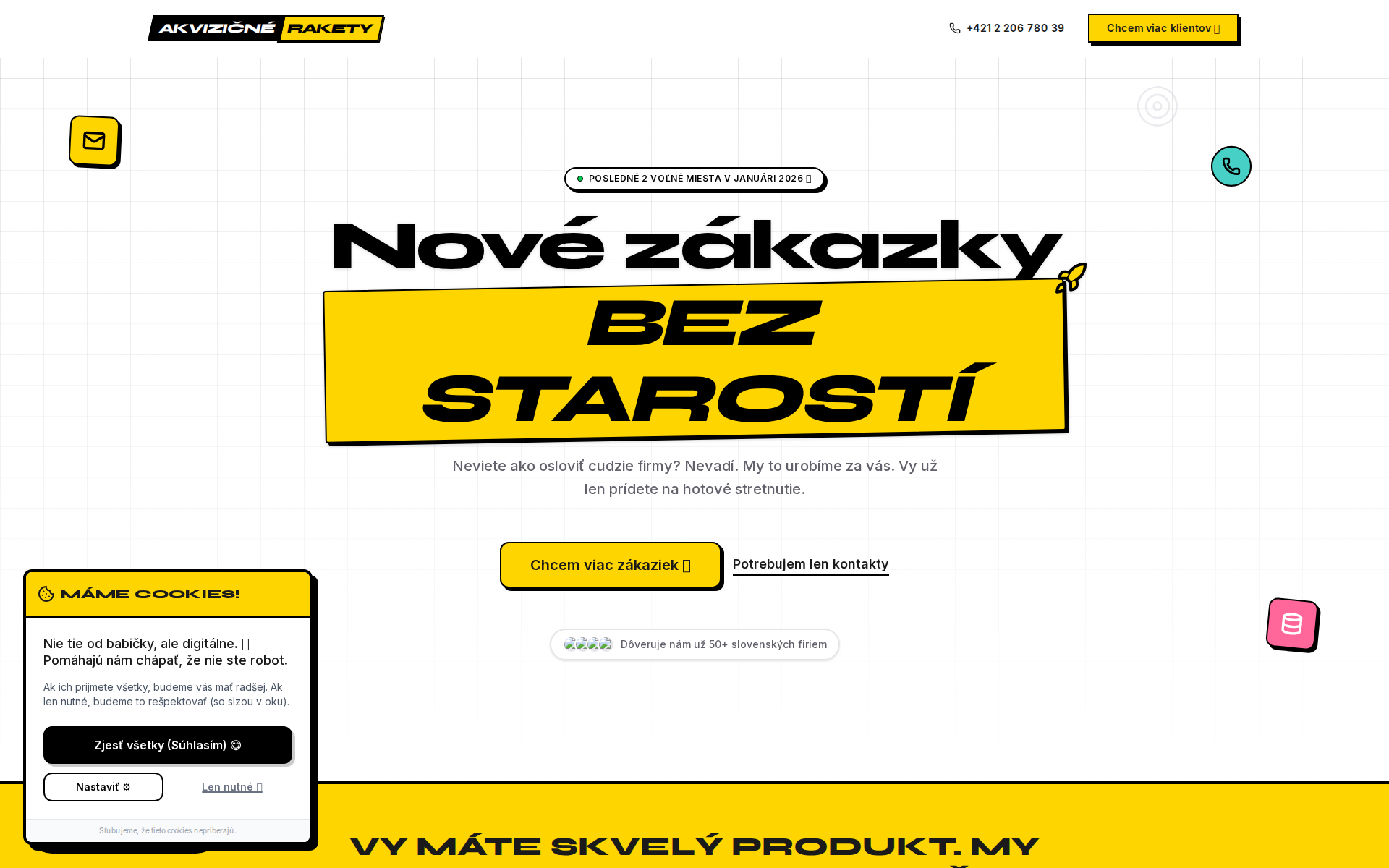 Náhľad webu akvizicnerakety.sk