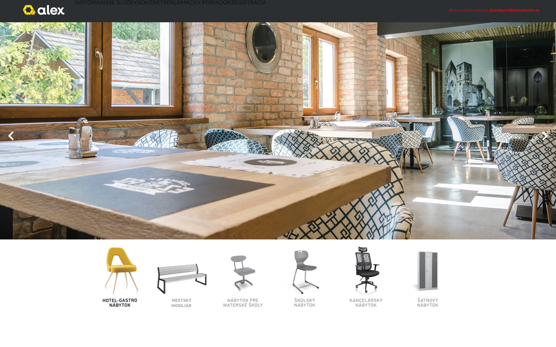 Náhľad webu alexnabytok.sk