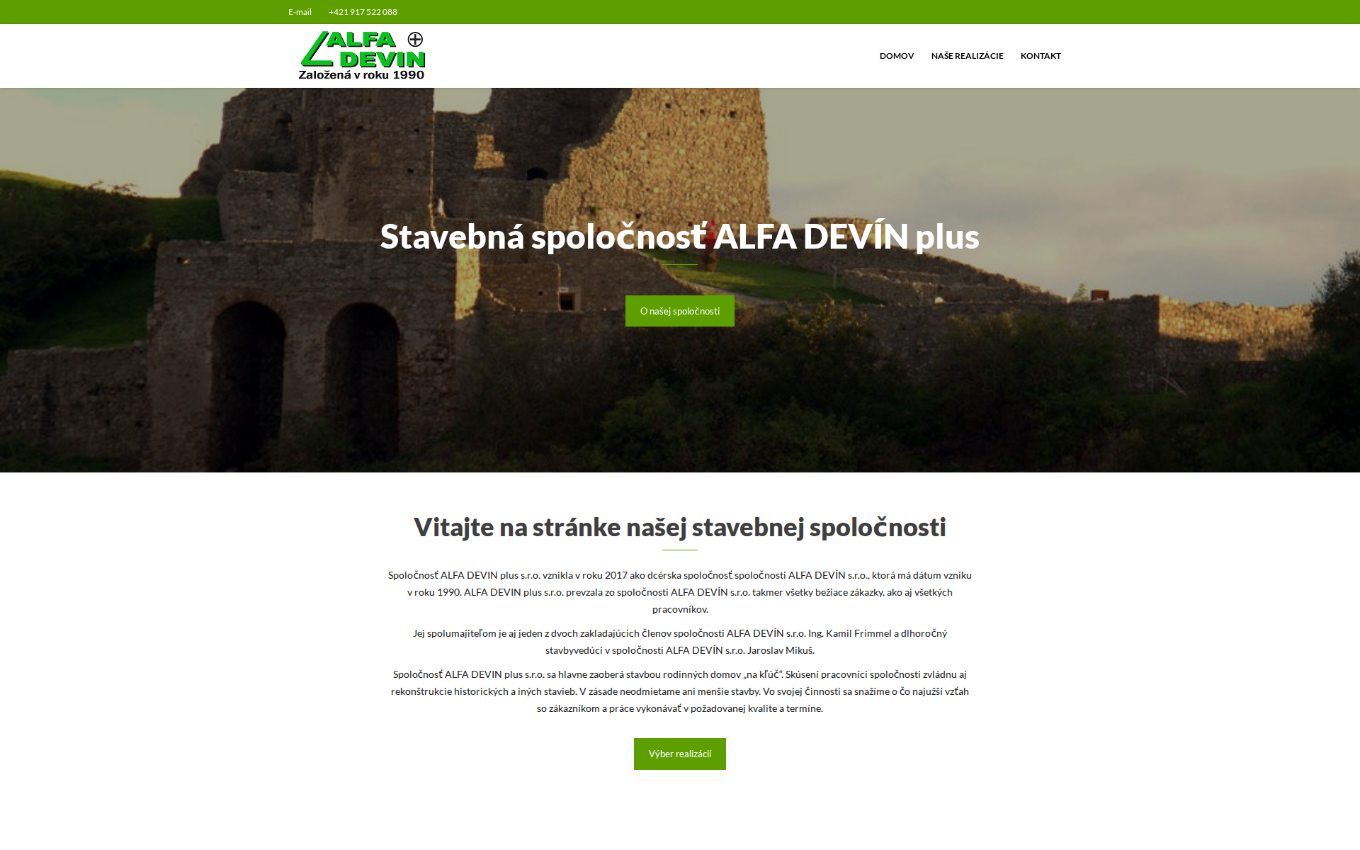 Náhľad webu alfadevin.sk