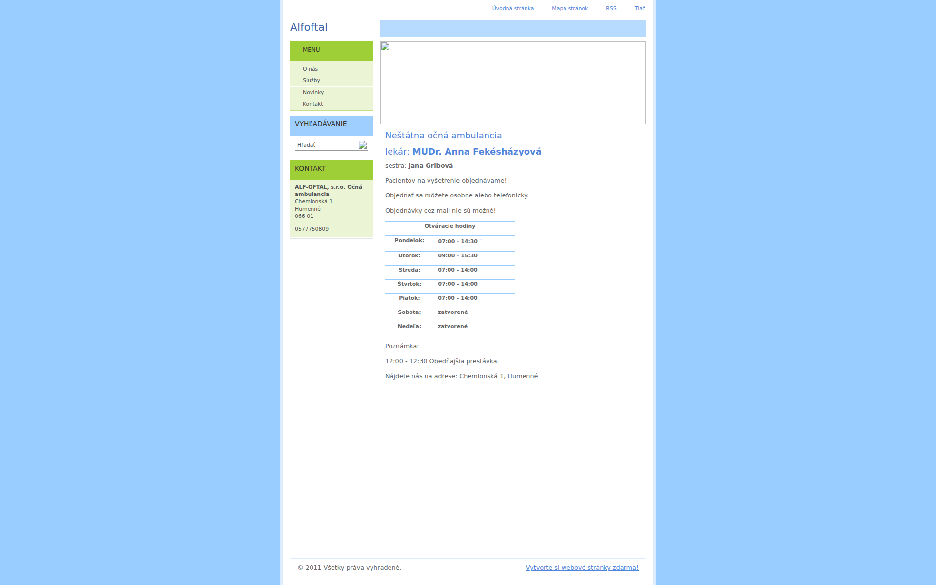 Náhľad webu alfoftal.sk