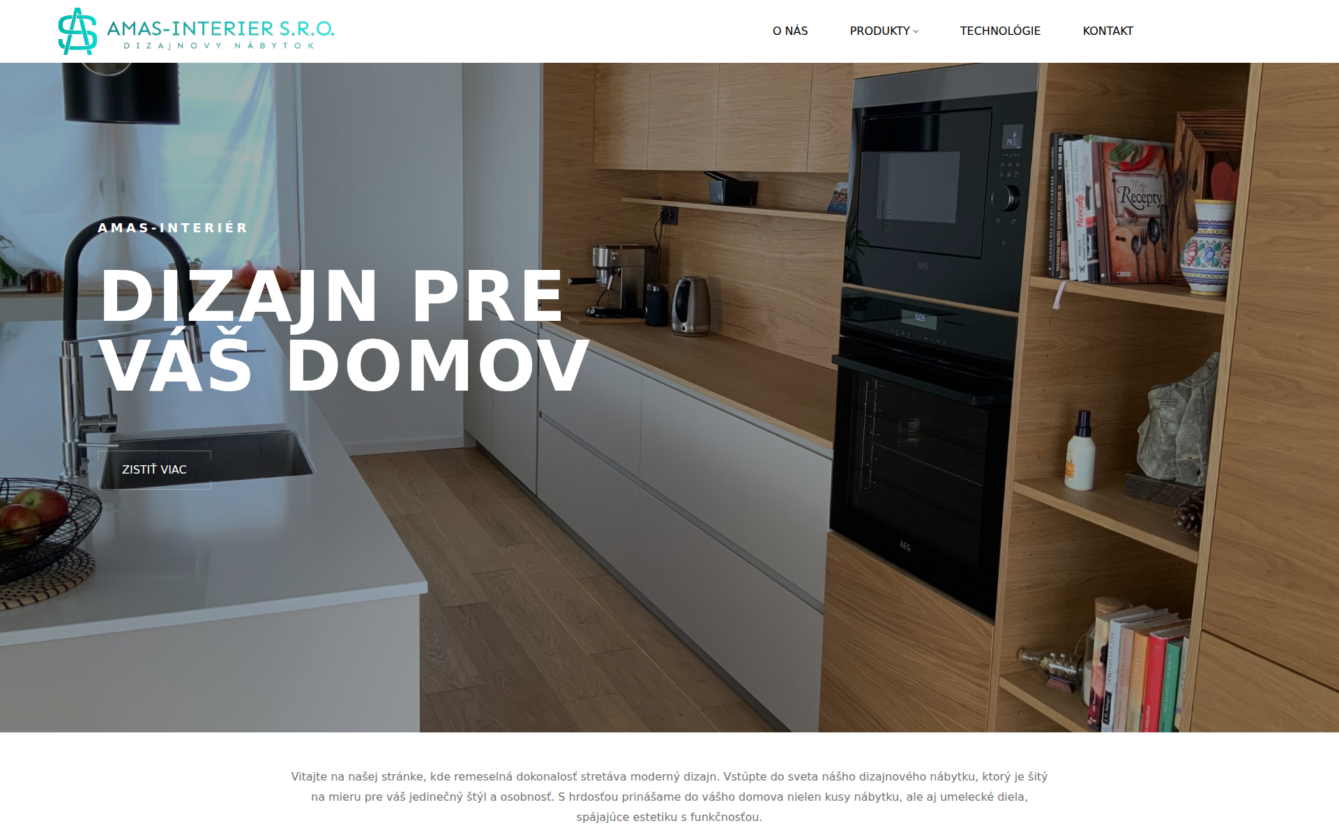 Náhľad webu amasinterier.sk