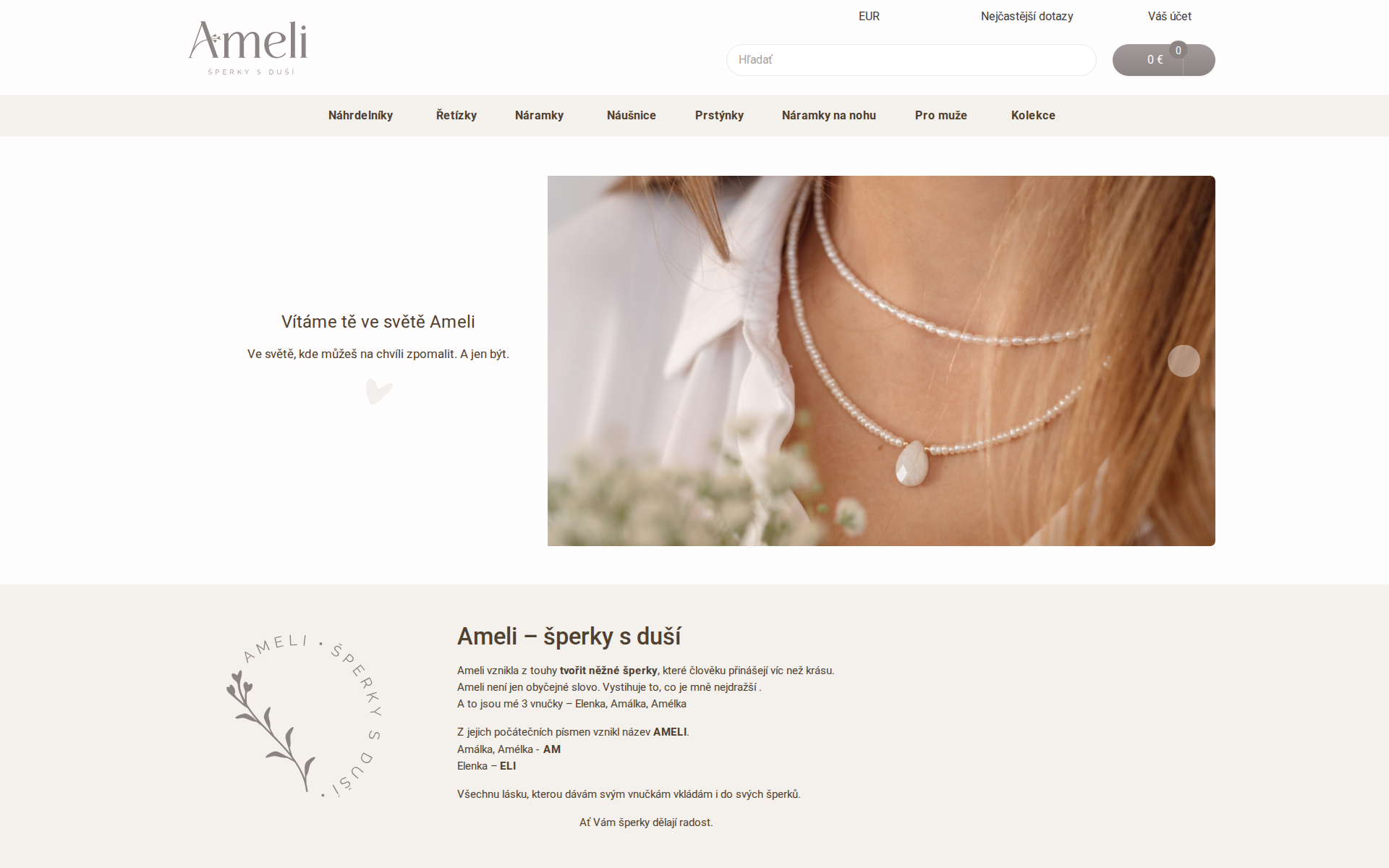 Náhľad webu amelisperky.sk