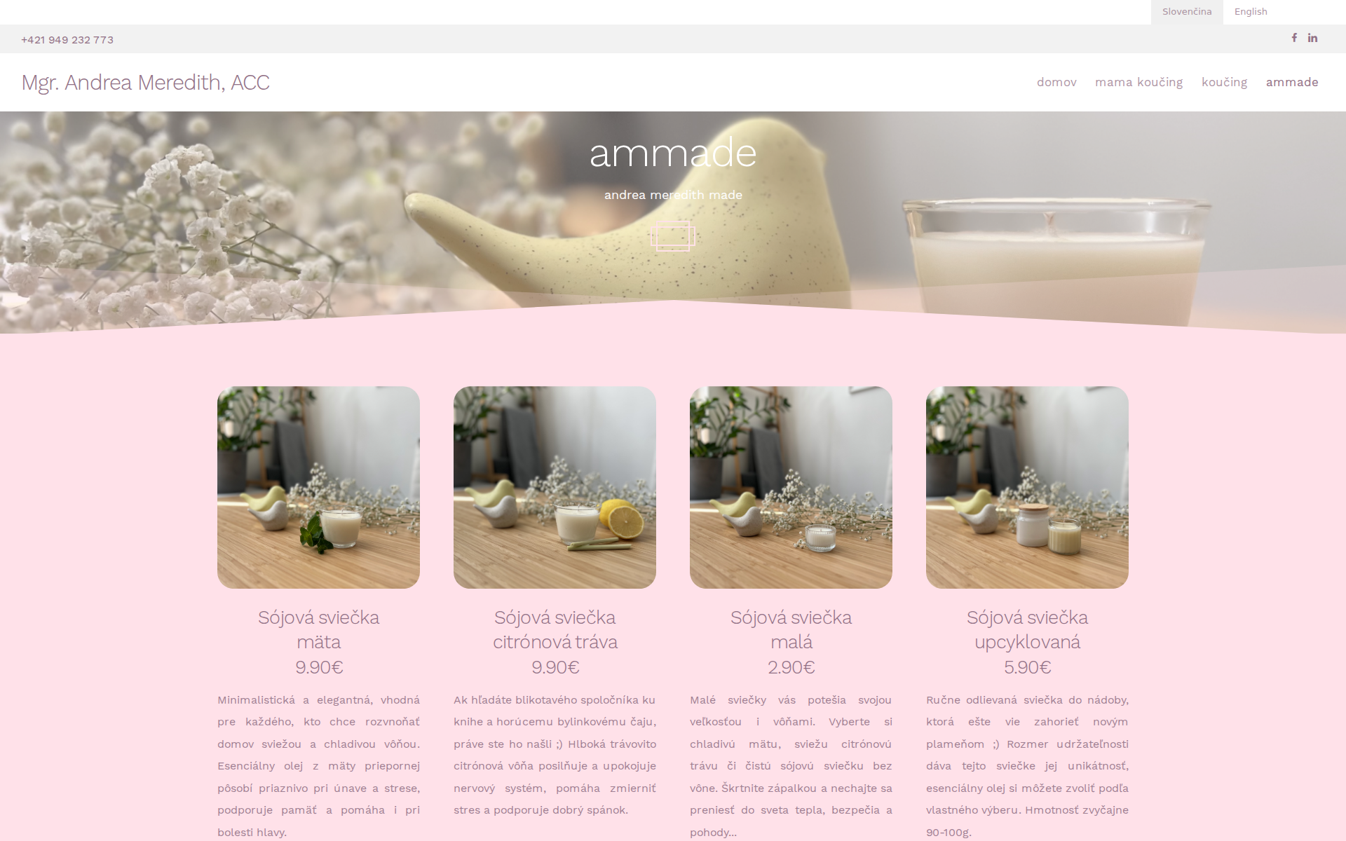 Náhľad webu ammade.sk