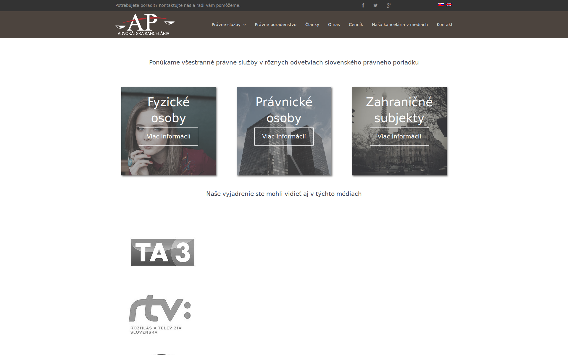 Náhľad webu apadvokat.sk