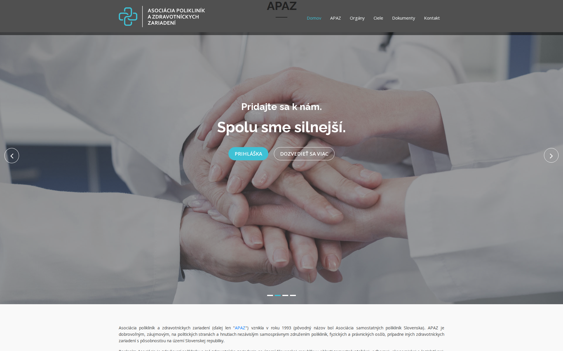 Náhľad webu apaz.sk