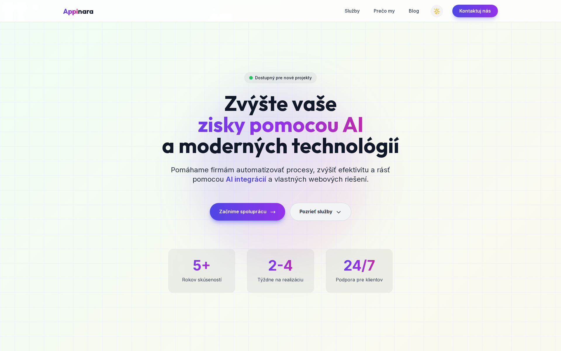 Náhľad webu appinara.sk