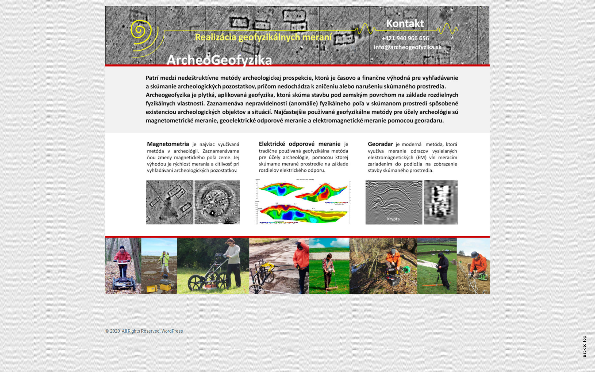 Náhľad webu archeogeofyzika.sk