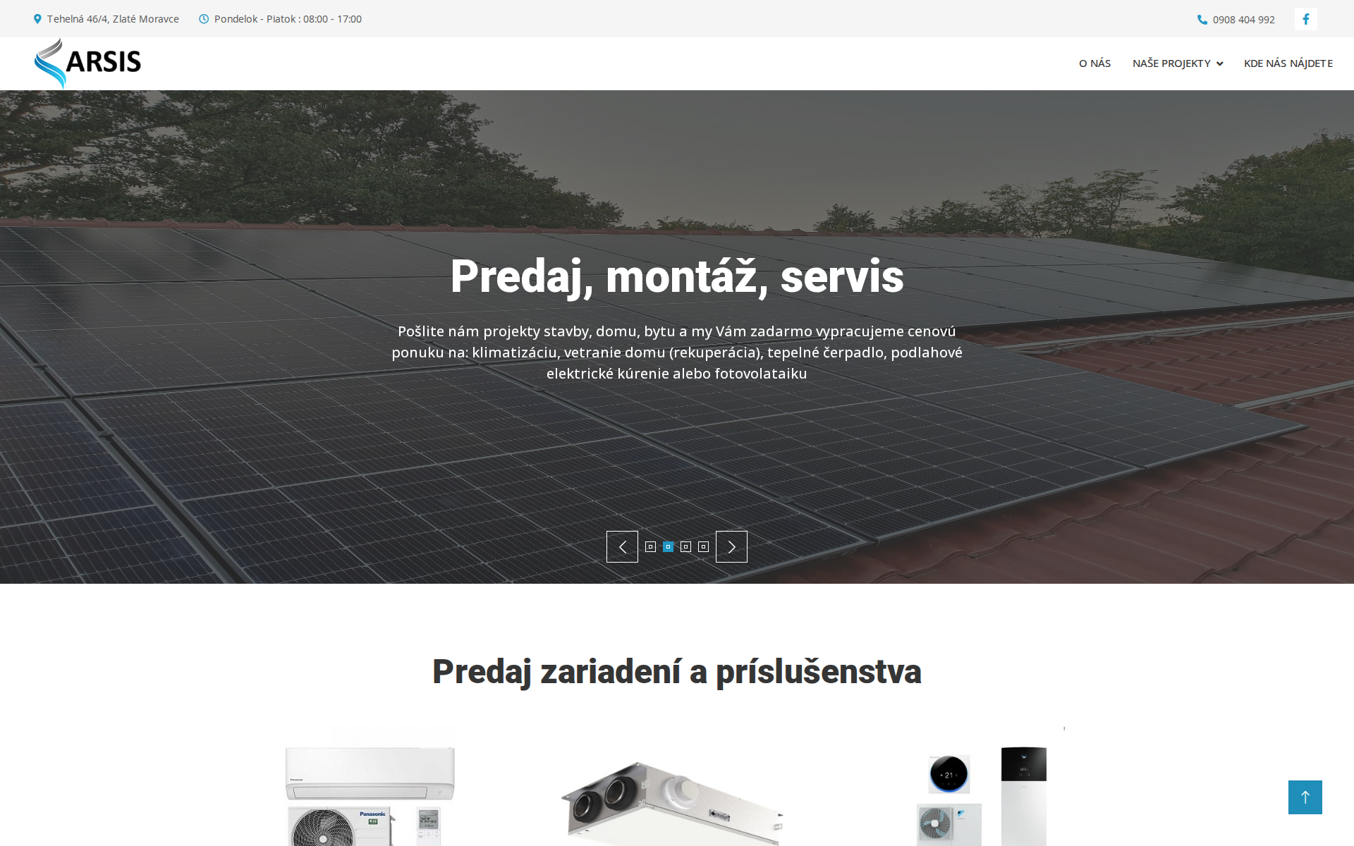 Náhľad webu arsis.sk