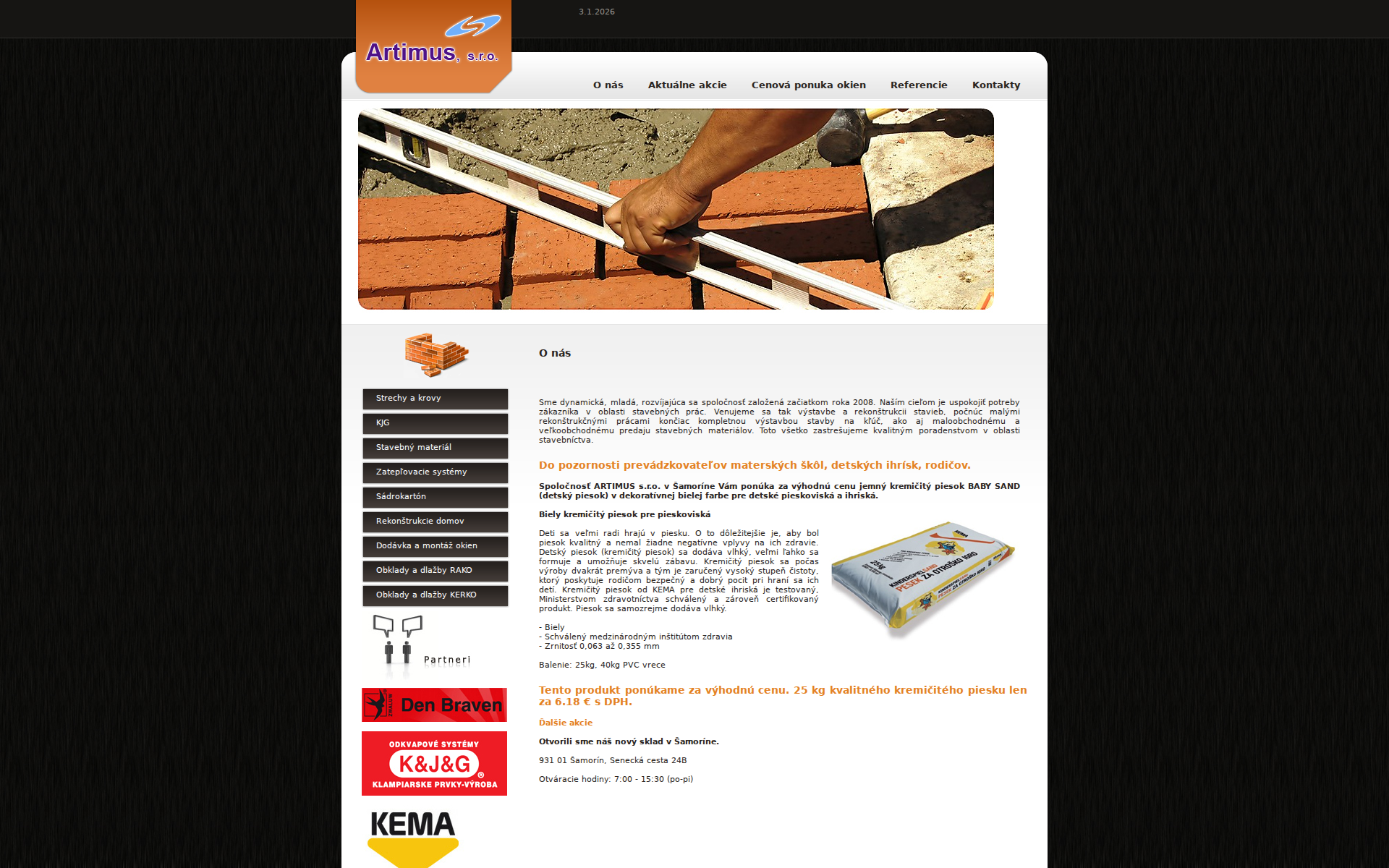 Náhľad webu artimus.sk