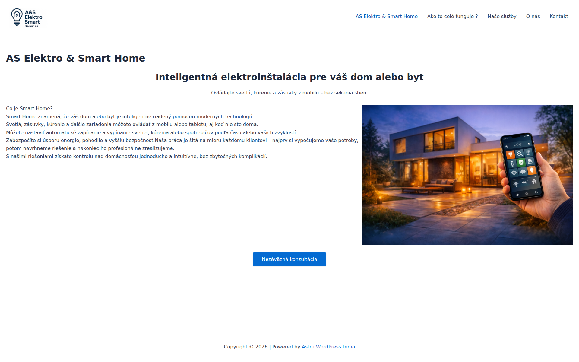 Náhľad webu as-smartelektro.sk
