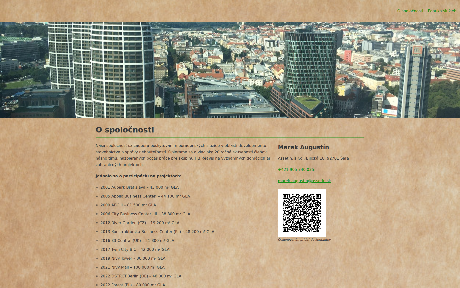 Náhľad webu assetin.sk