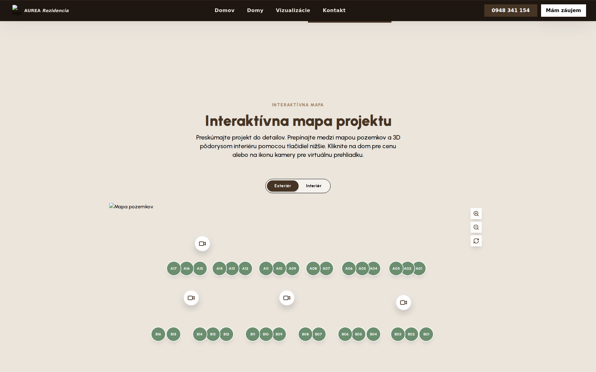 Náhľad webu aurea-rezidencia.sk