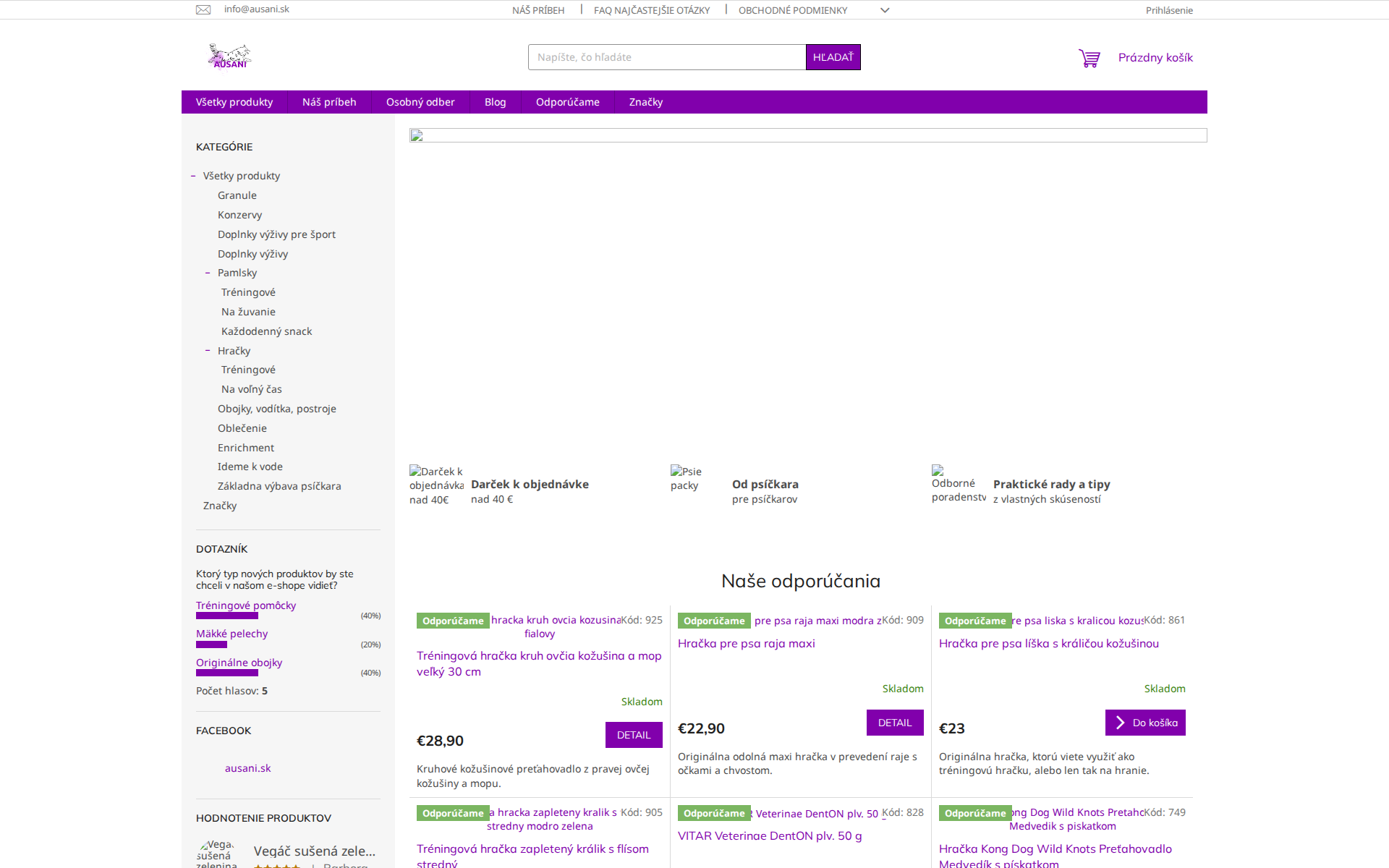 Náhľad webu ausani.sk