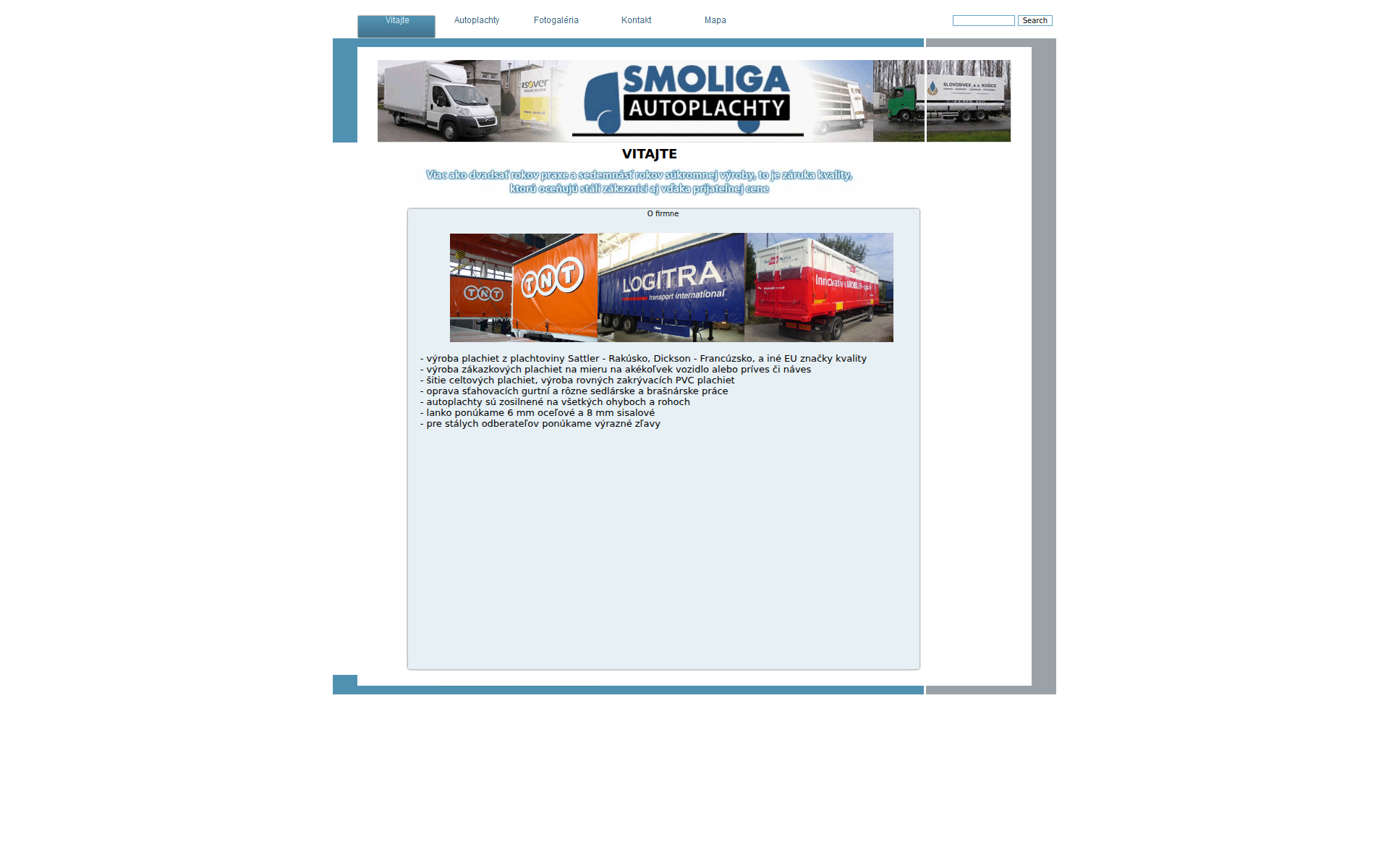 Náhľad webu autoplachtysmoliga.sk