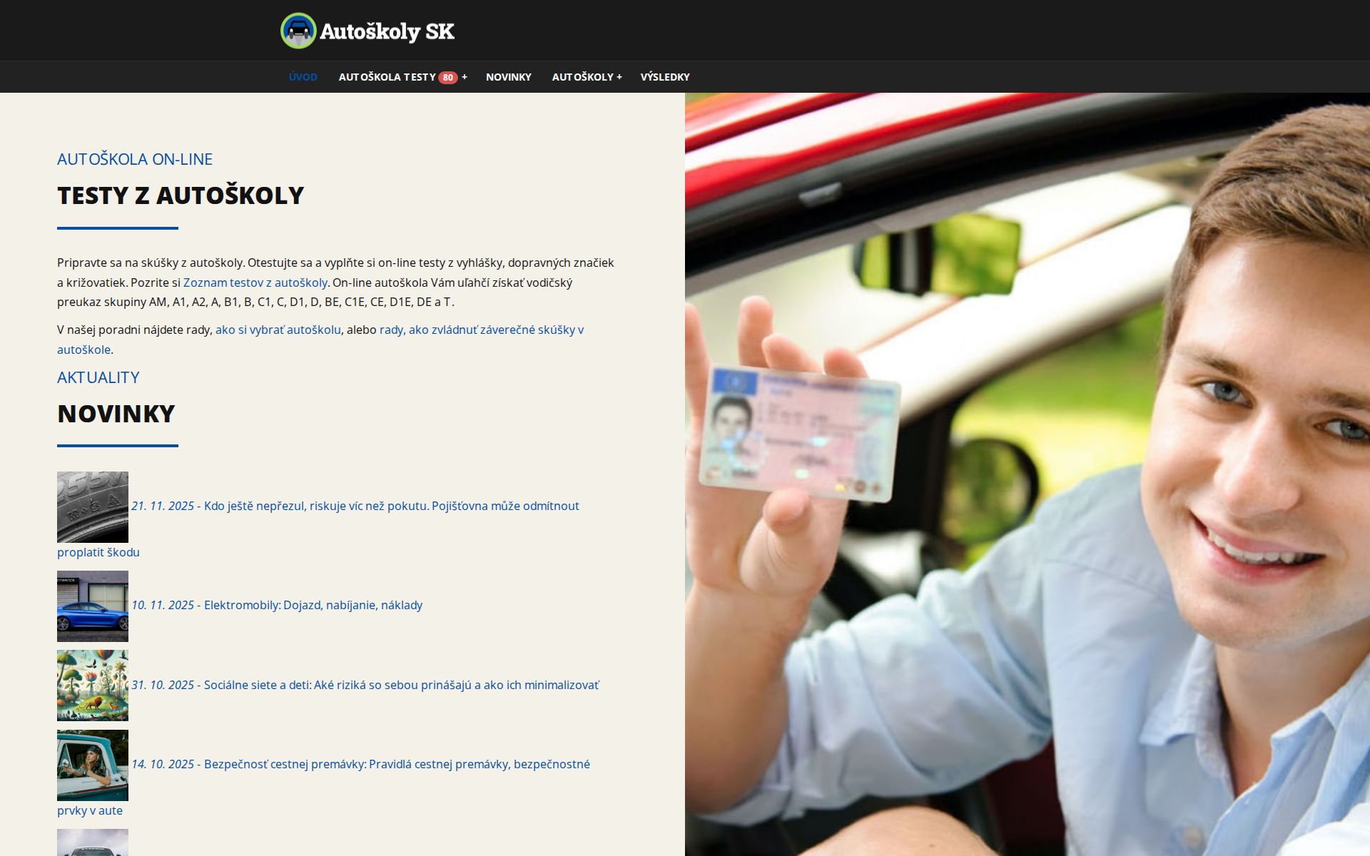 Náhľad webu autoskoly.sk