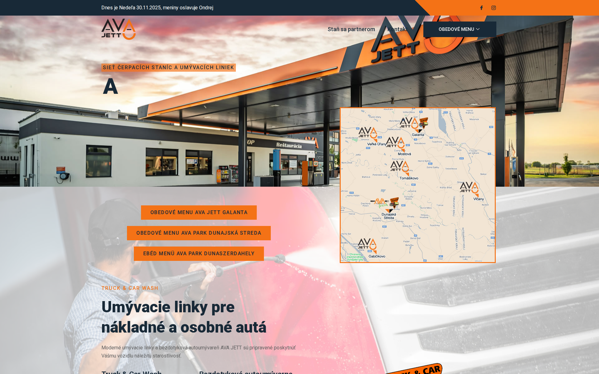 Náhľad webu avajett.sk