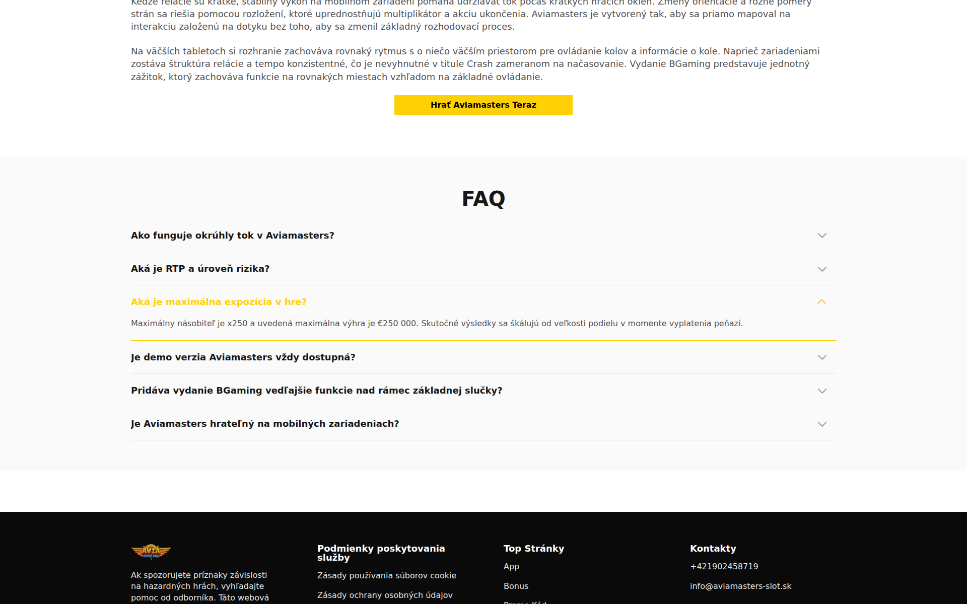 Náhľad webu aviamasters-slot.sk