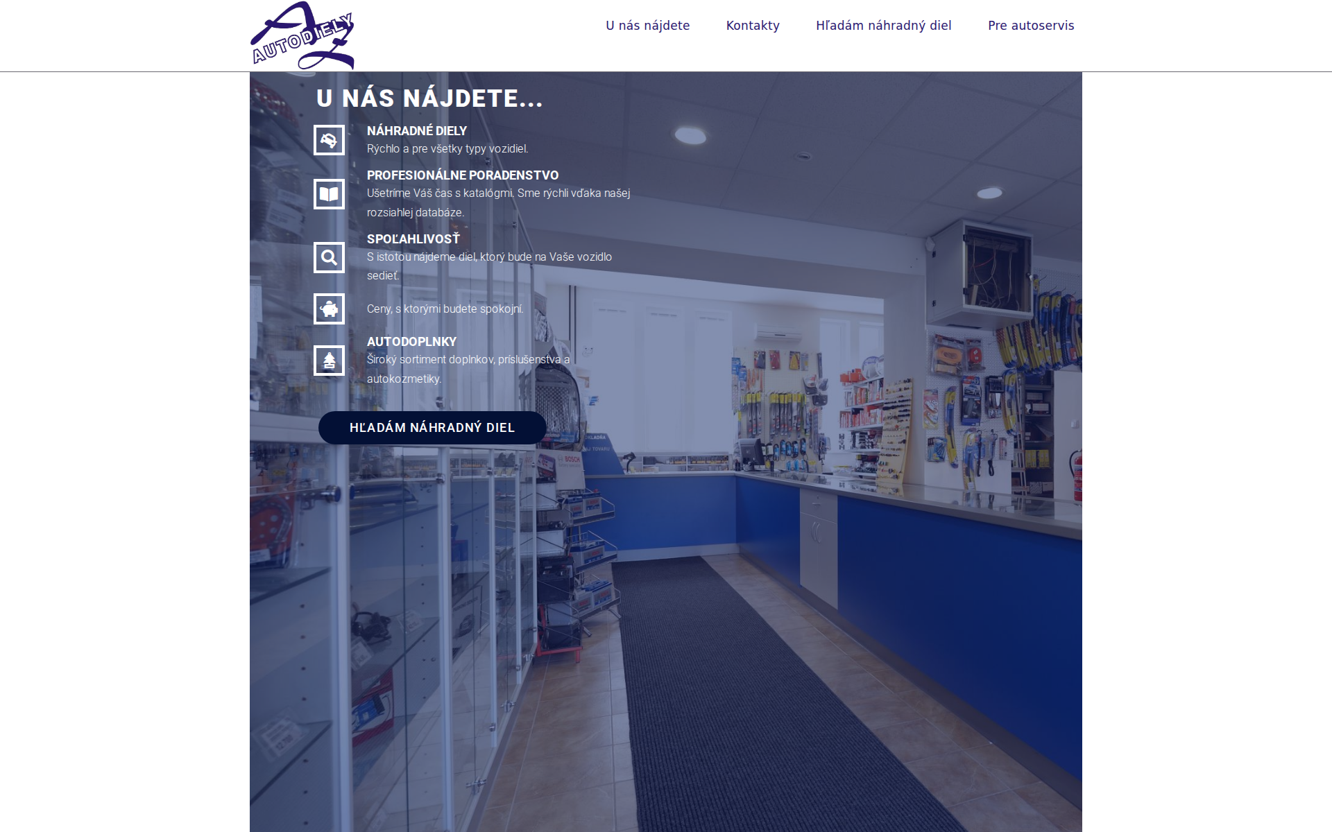 Náhľad webu az-autodiely.sk