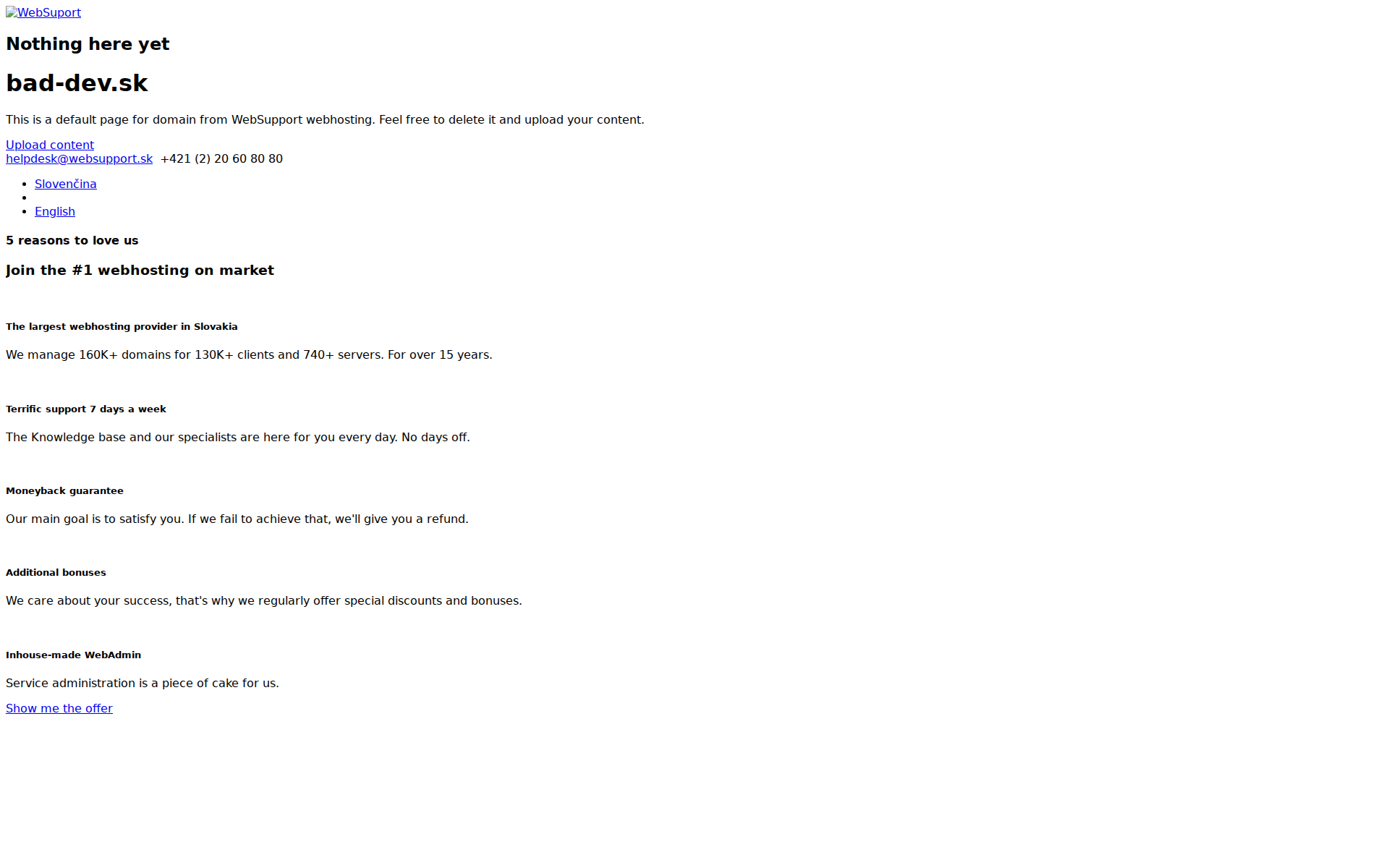 Náhľad webu bad-dev.sk