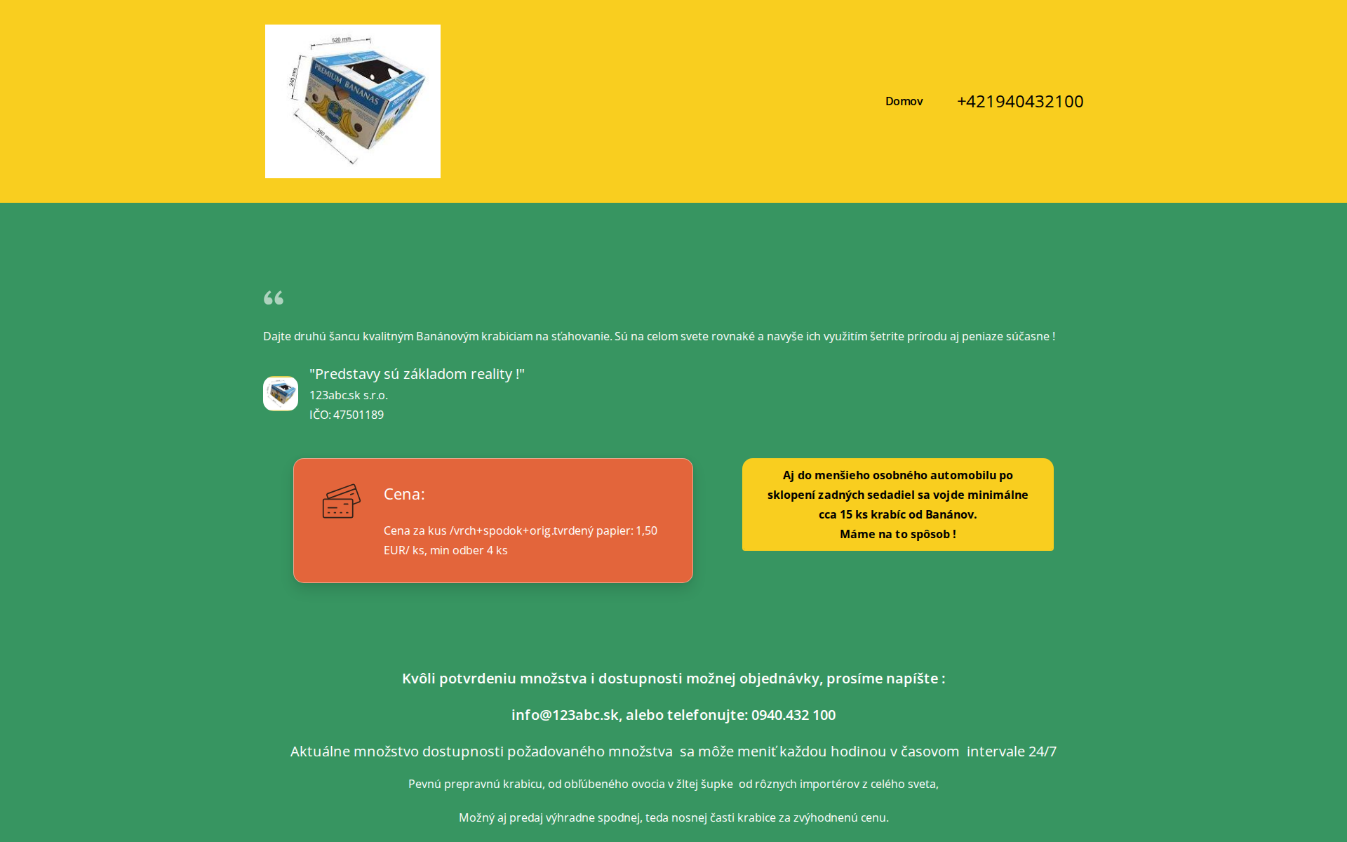 Náhľad webu bananovekrabice.sk