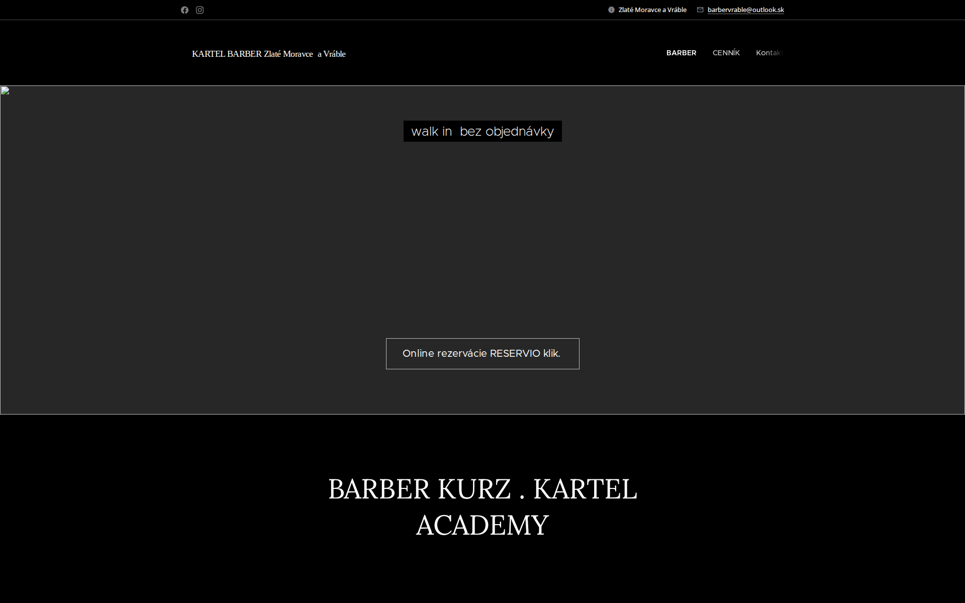 Náhľad webu barberzlatemoravce.sk