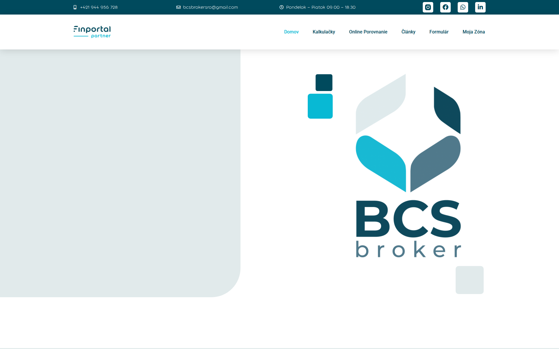 Náhľad webu bcsbroker.sk