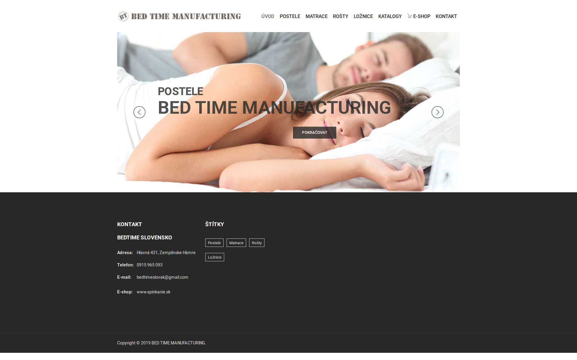 Náhľad webu bedtime.sk