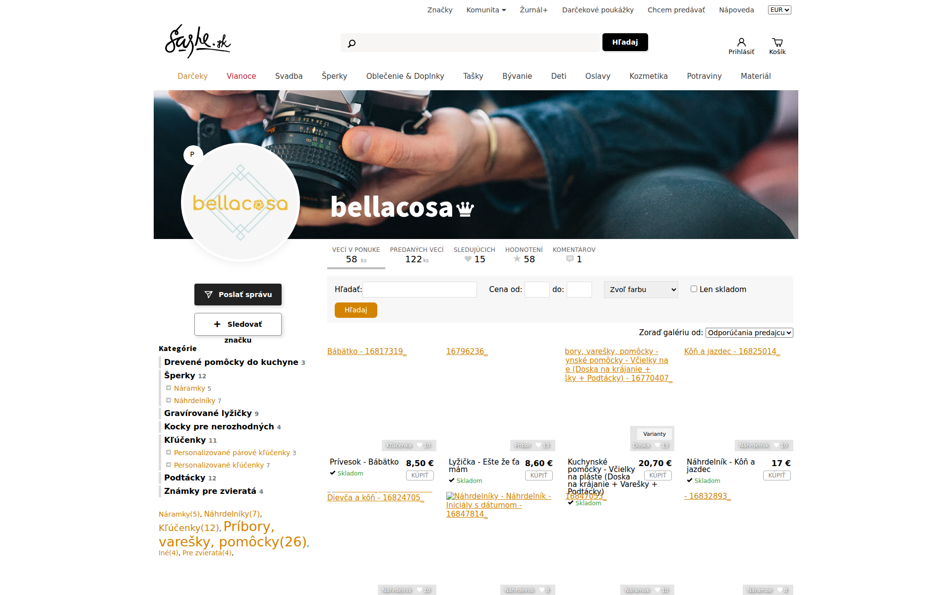 Náhľad webu bellacosa.sk