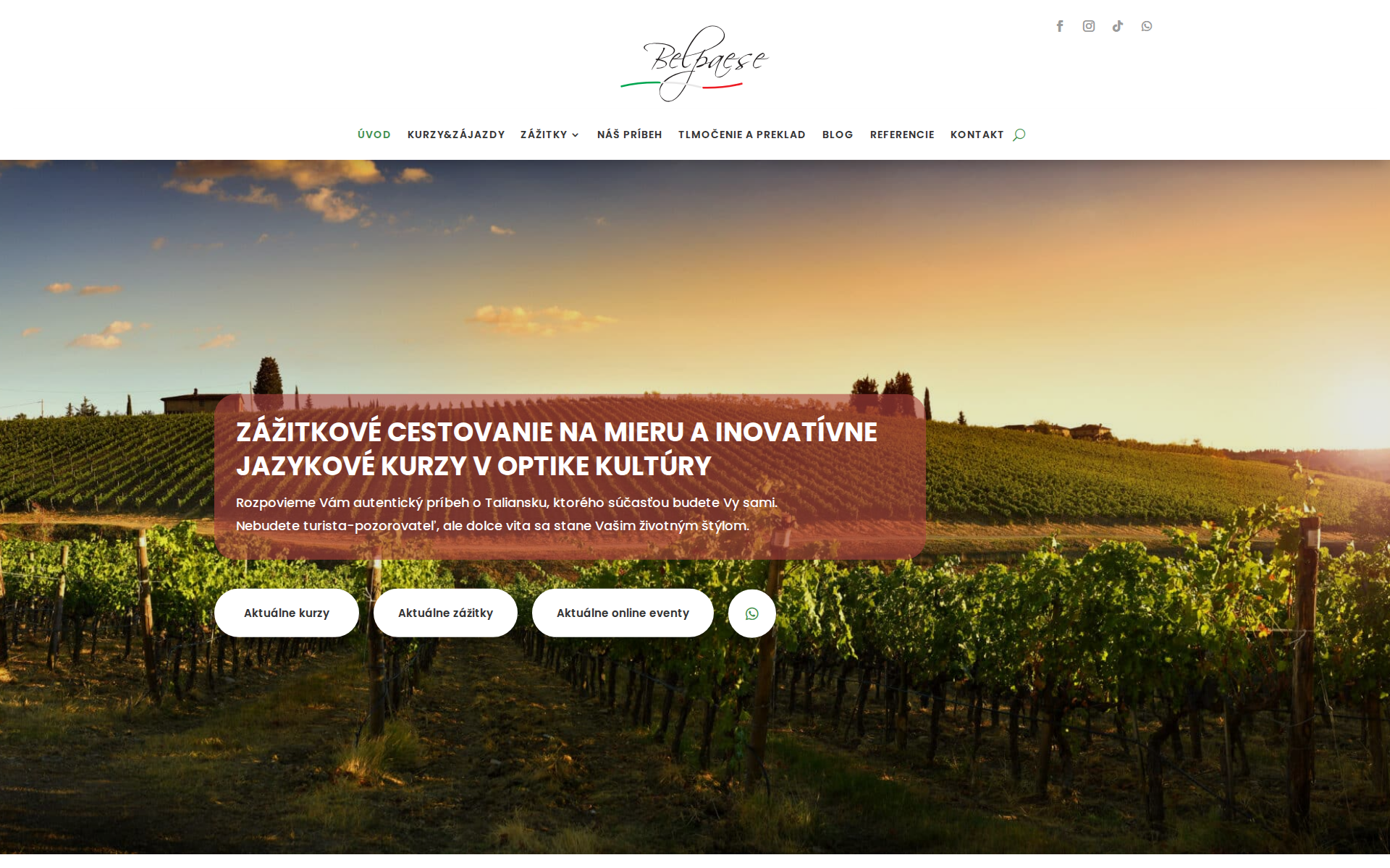 Náhľad webu belpaese.sk