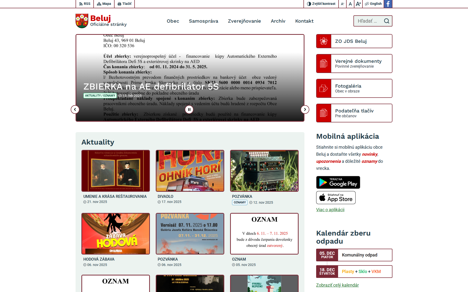 Náhľad webu beluj.sk