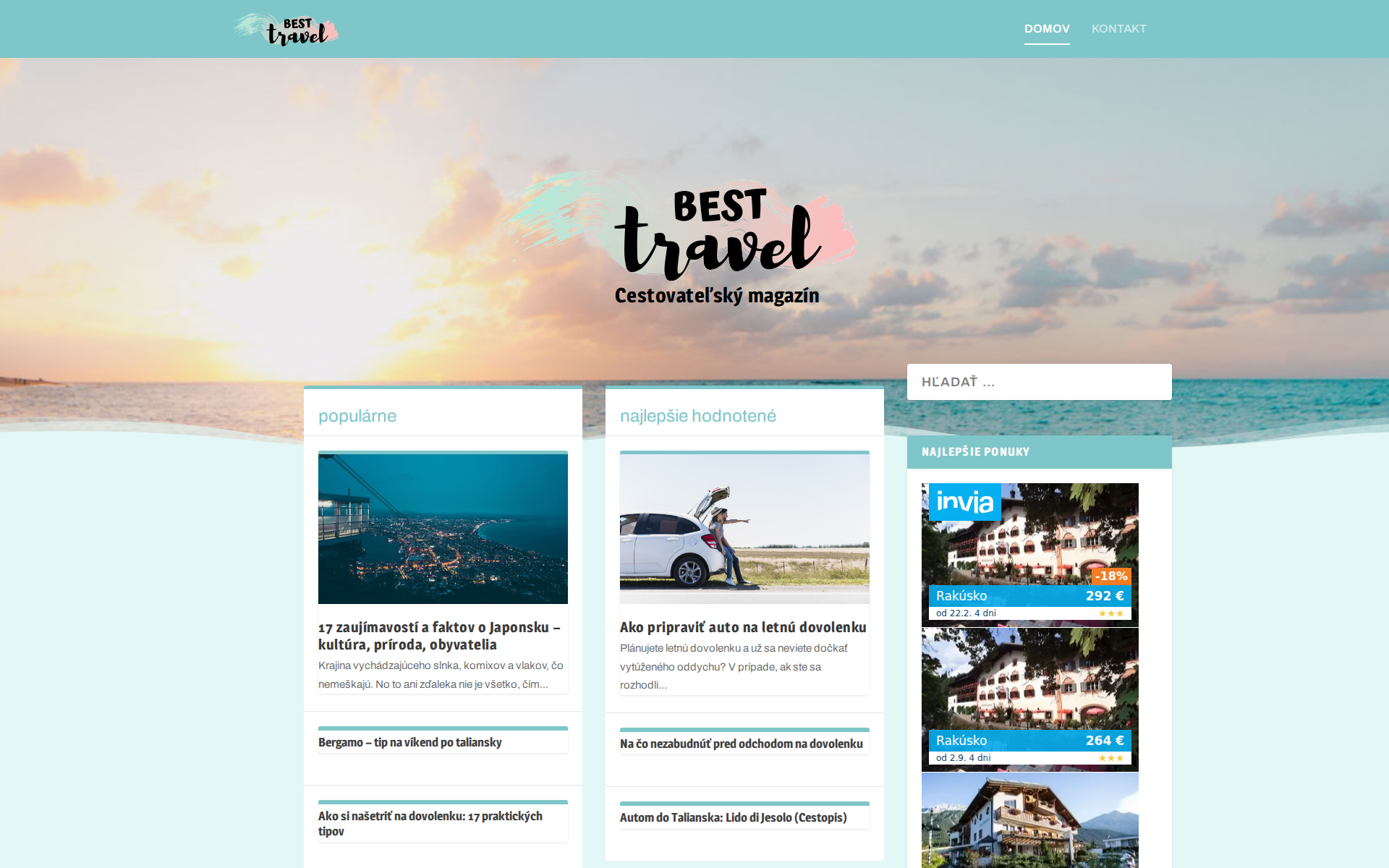 Náhľad webu besttravel.sk