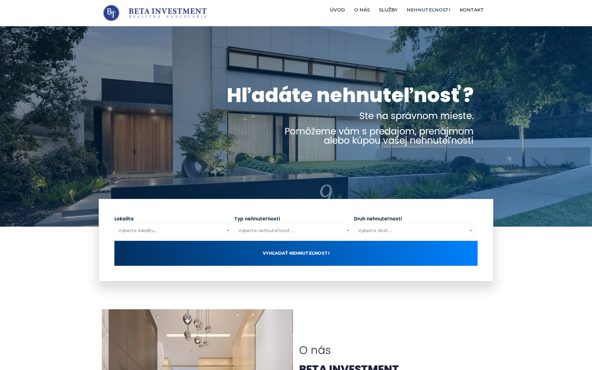 Náhľad webu betainvestment.sk