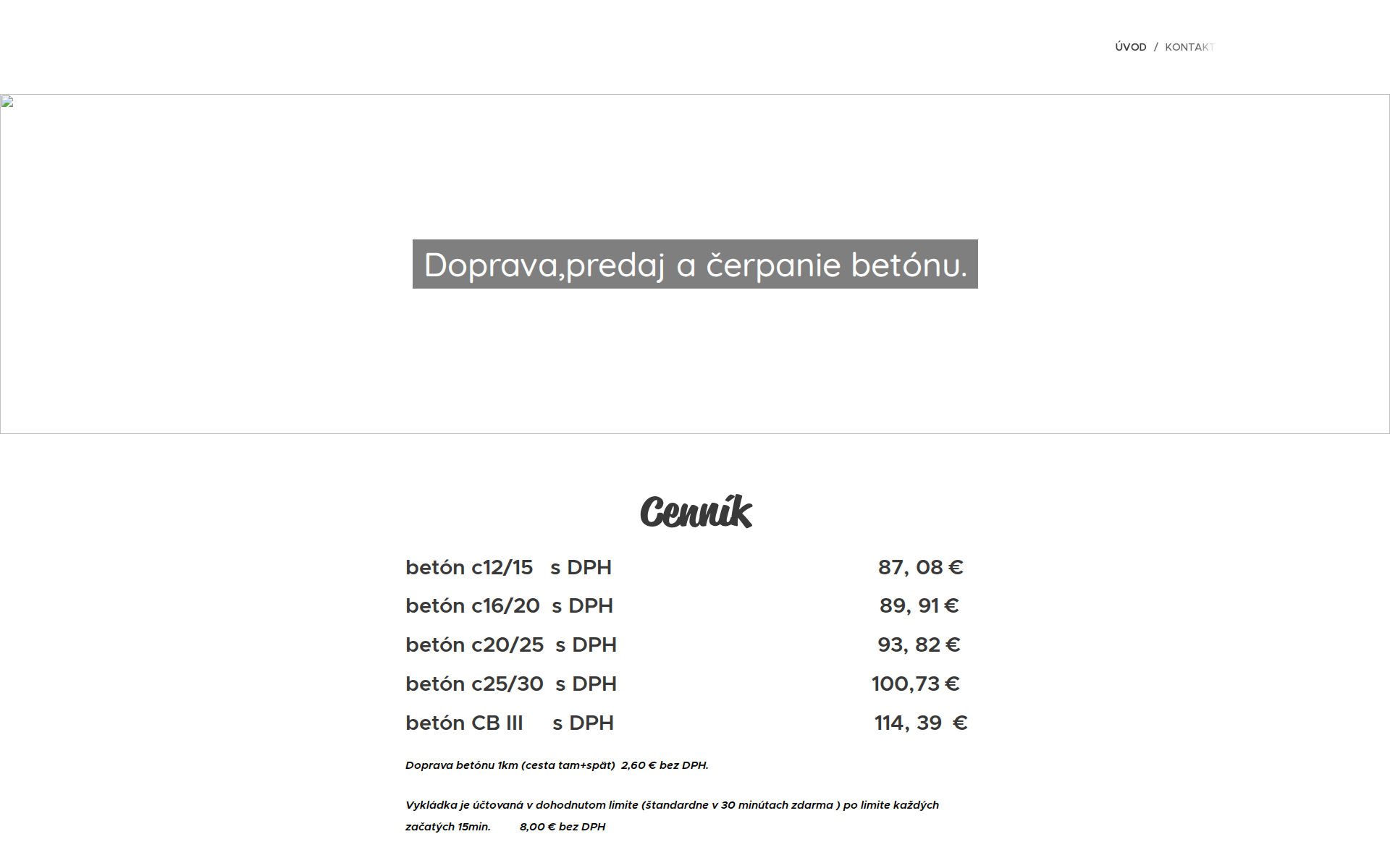 Náhľad webu betonkosice.sk