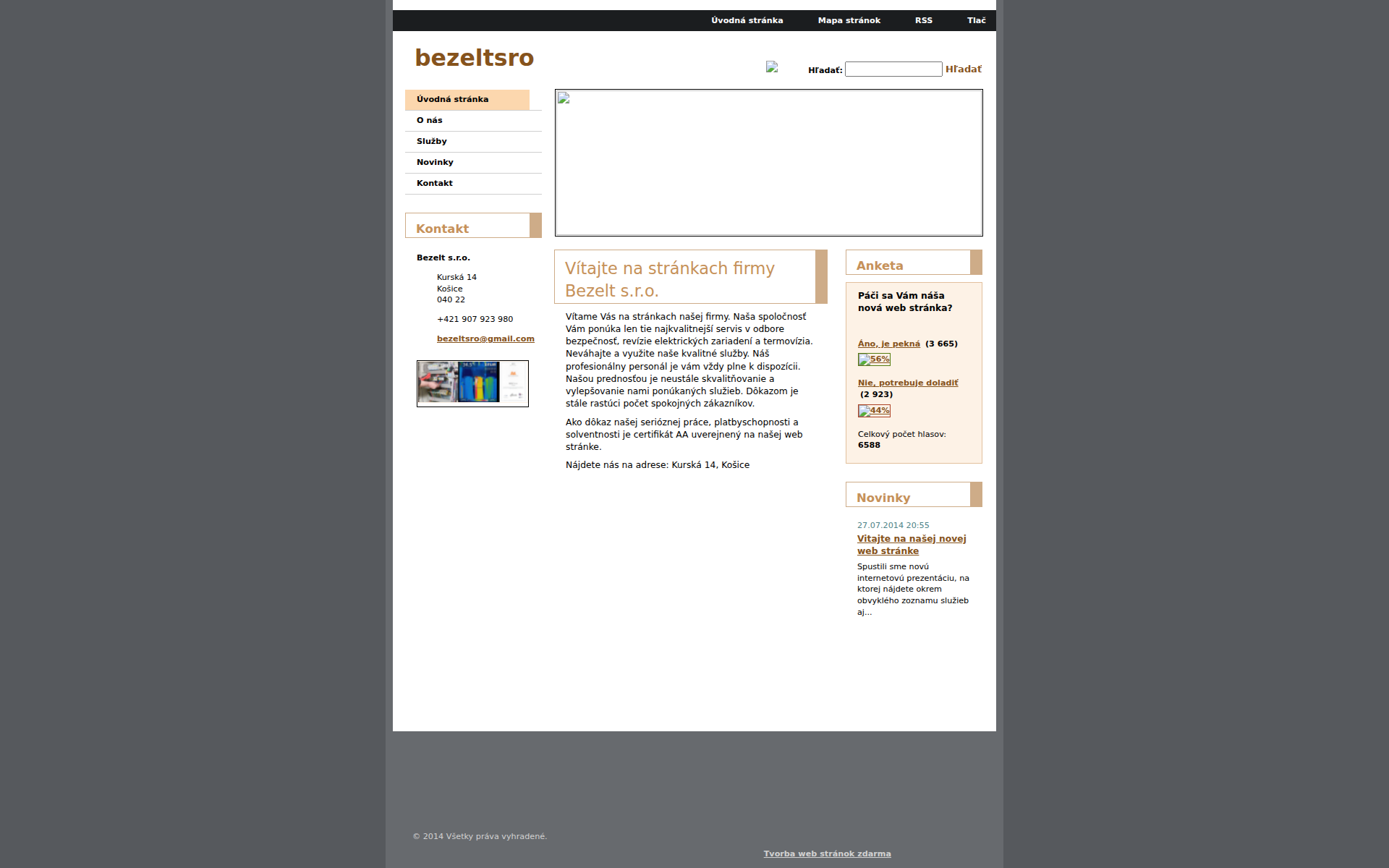 Náhľad webu bezeltsro.sk