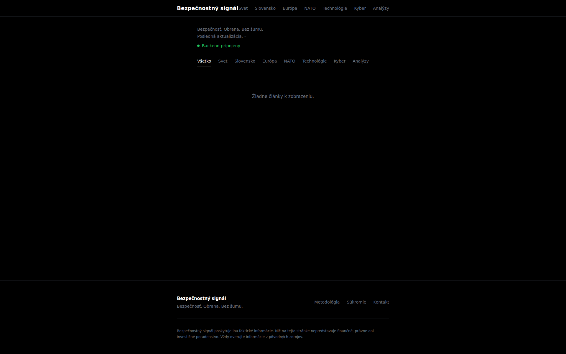 Náhľad webu bezpecnostnysignal.sk