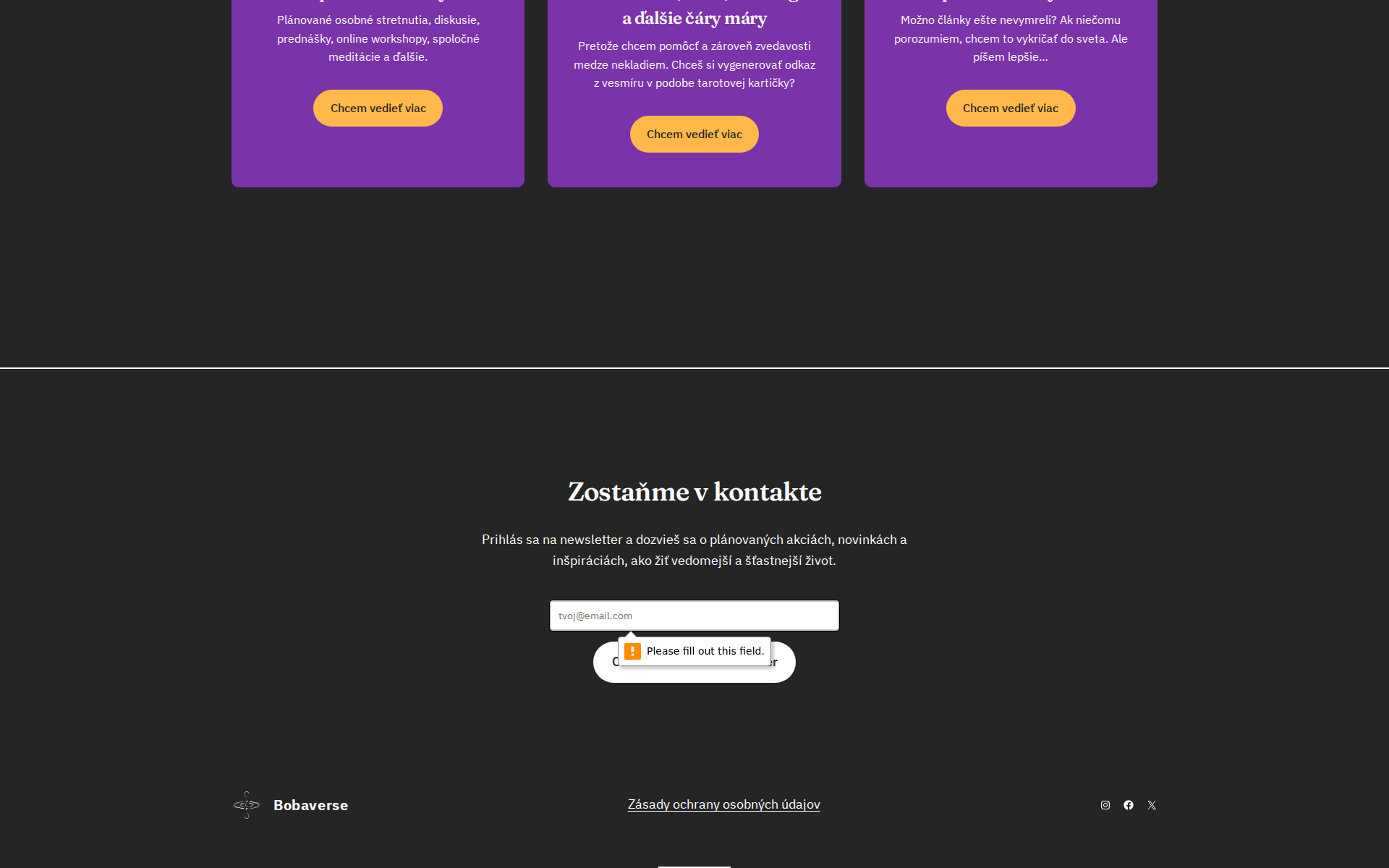 Náhľad webu bobaverse.sk