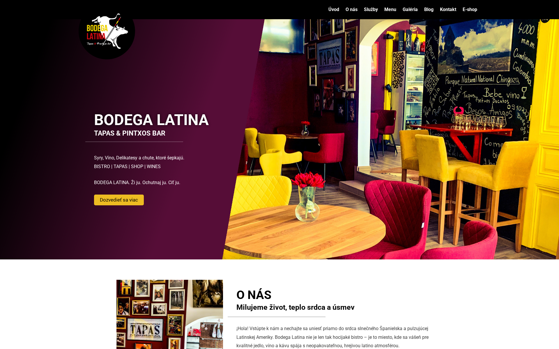 Náhľad webu bodegalatina.sk