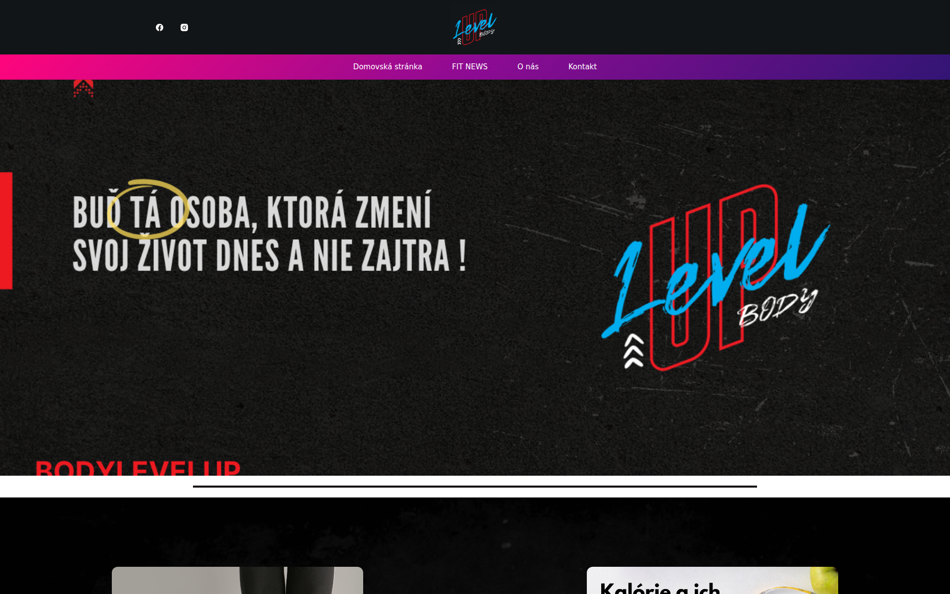 Náhľad webu bodylevelup.sk