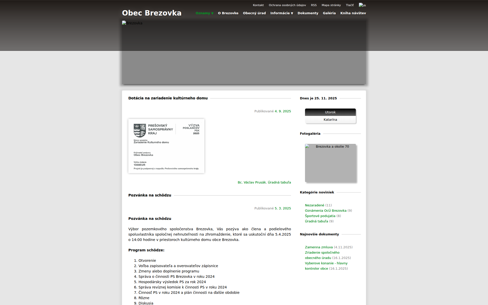 Náhľad webu brezovka.sk