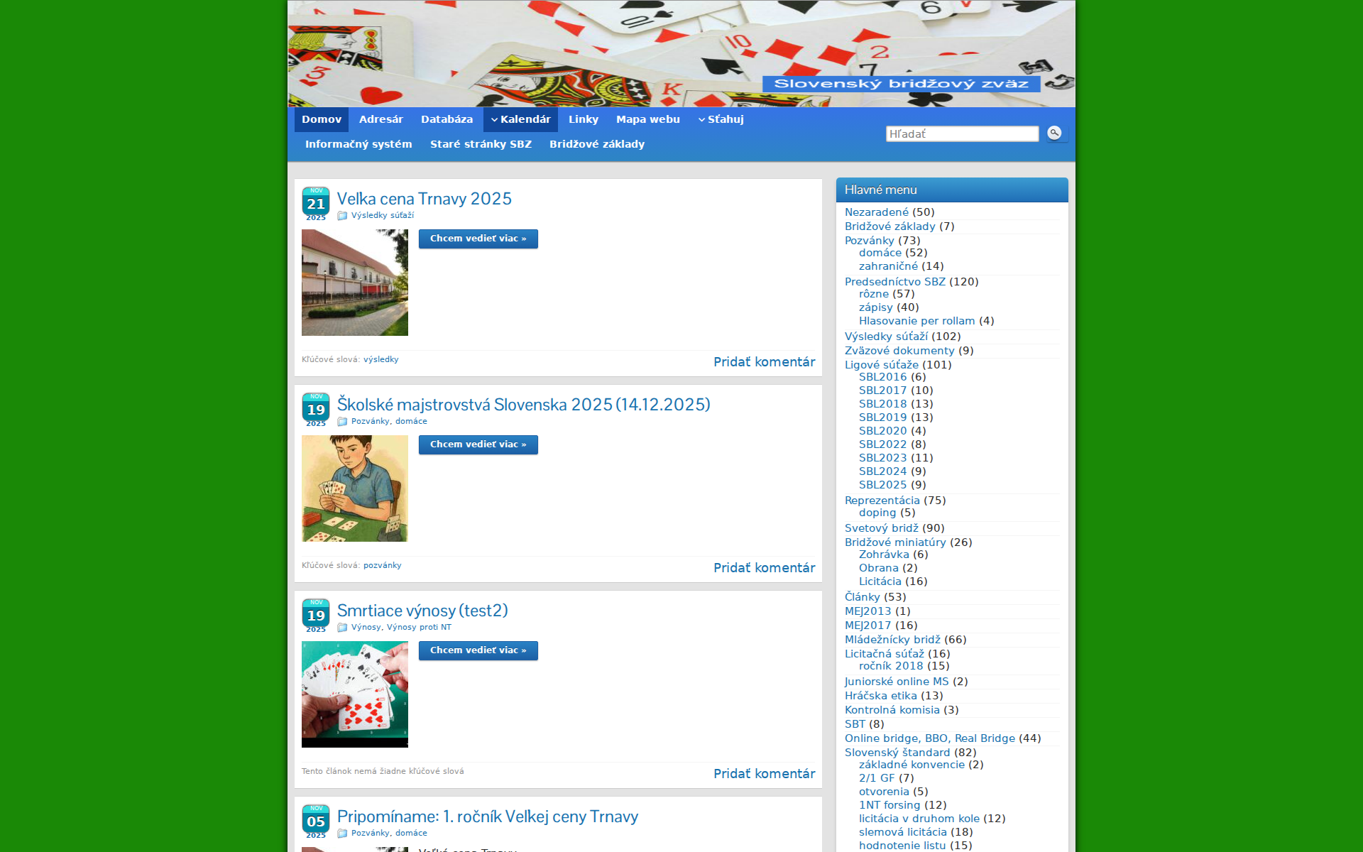 Náhľad webu bridgeclub.sk