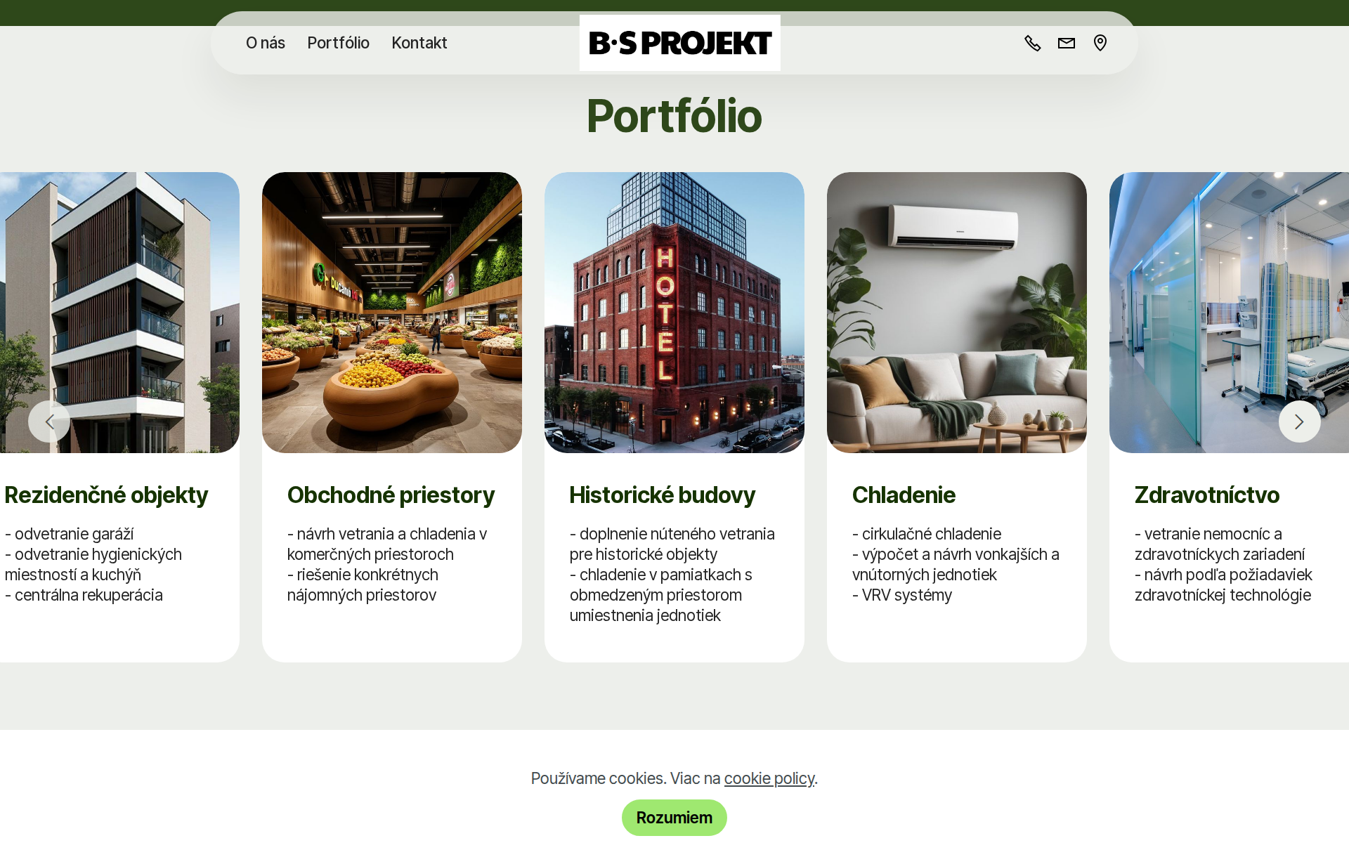 Náhľad webu bsprojekt.sk