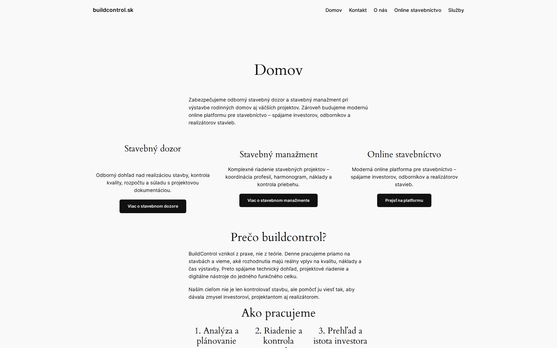 Náhľad webu buildcontrol.sk